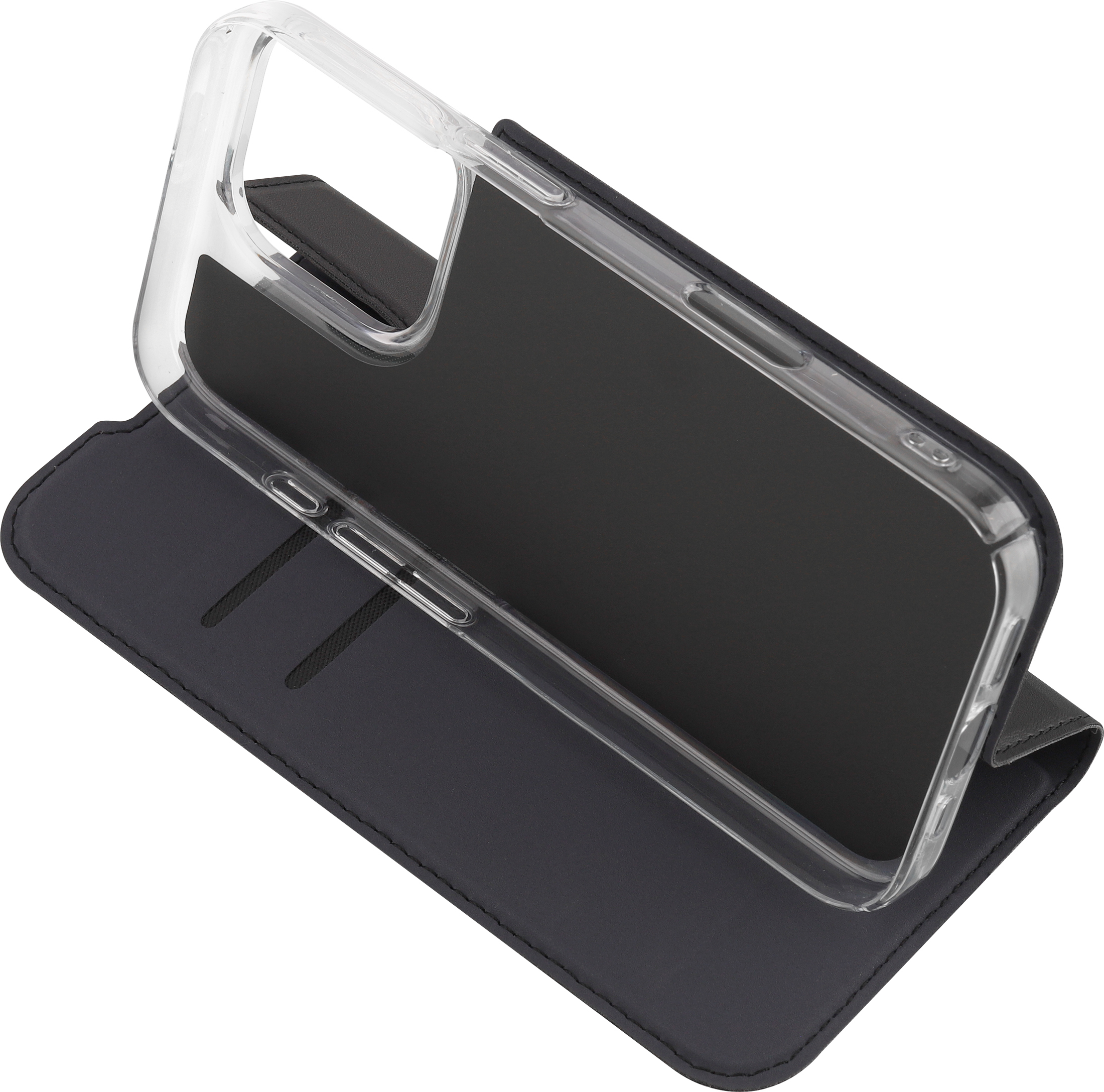 FoneKit BookCase -suojakotelo, iPhone 16 Pro, musta
