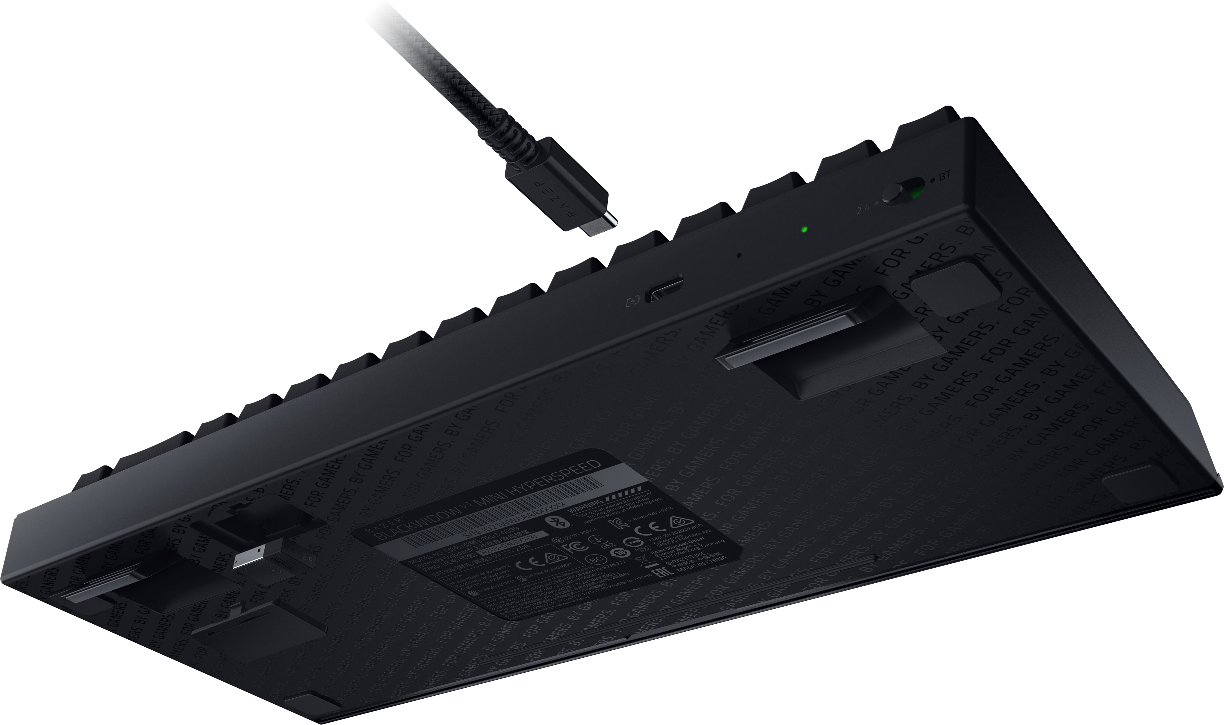 Razer BlackWidow V3 Mini Hyperspeed -pelinäppäimistö, keltaiset kytkimet