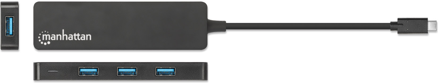Manhattan USB-C-USB-A-Hubi, 4 porttia
