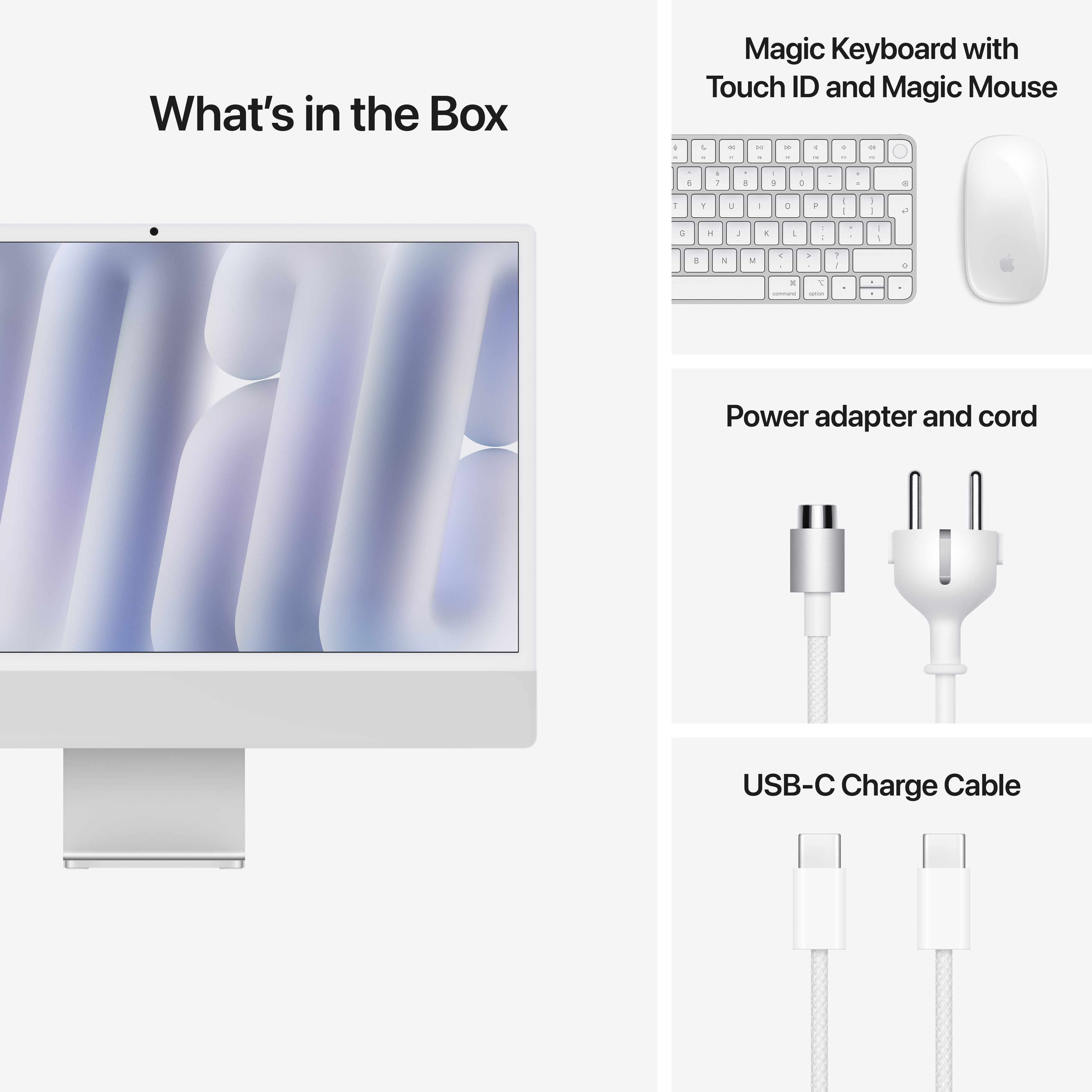Apple iMac 24" M4 16 Gt, 256 Gt -tietokone, sininen (MWUF3)