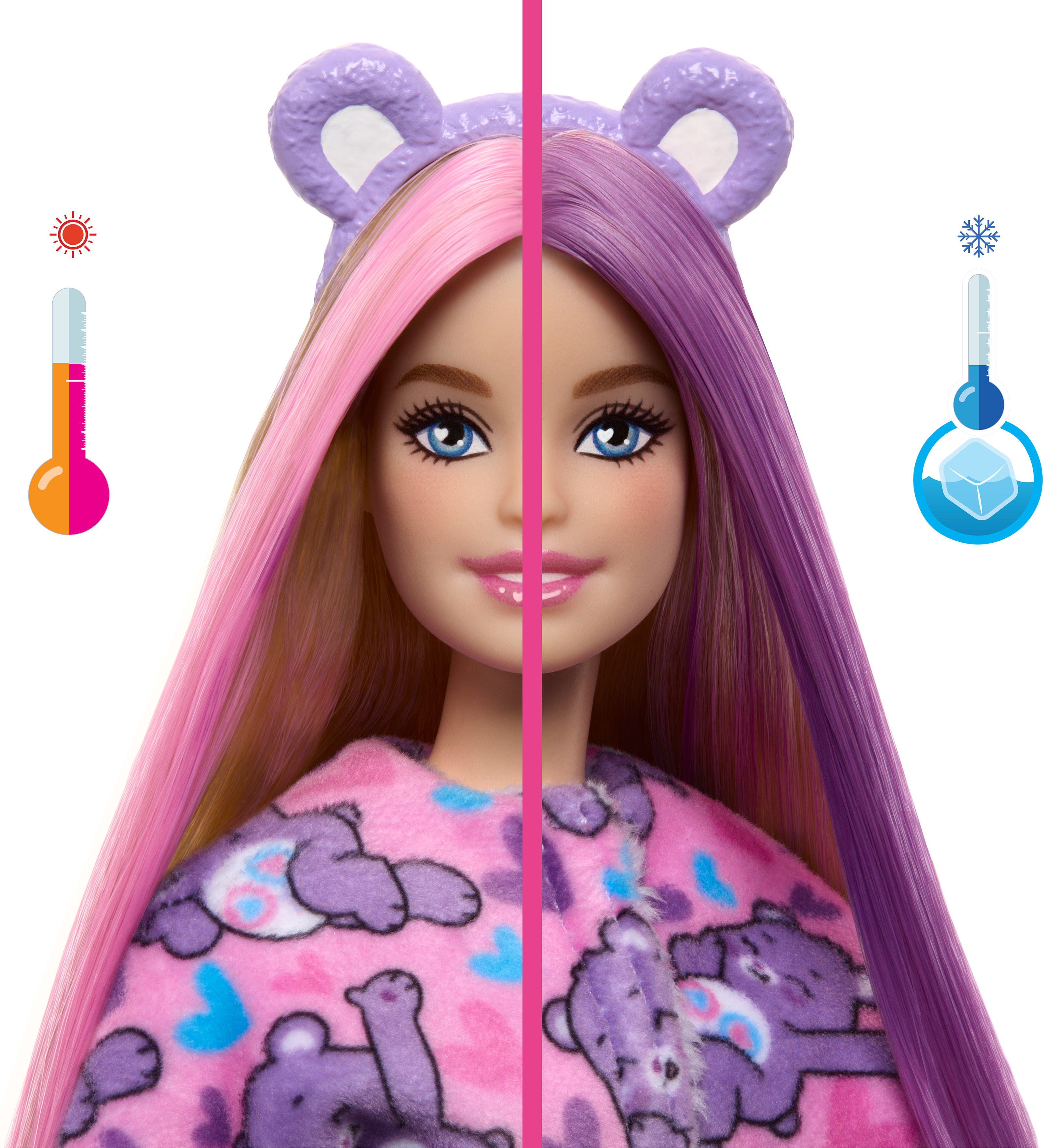 Barbie Cutie Reveal Care Bears muotinukke, vaaleanpunainen