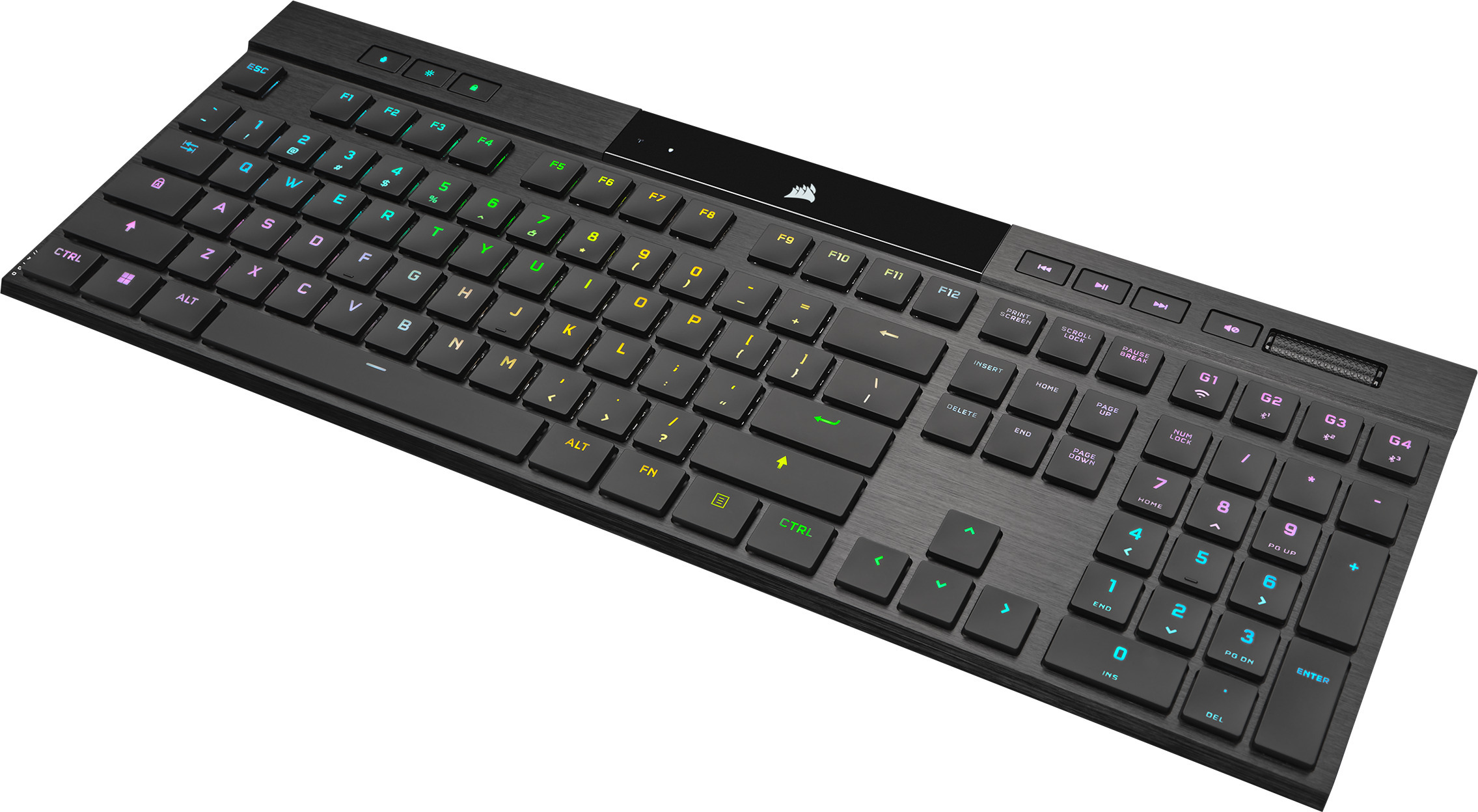 Corsair K100 AIR -pelinäppäimistö, CHERRY MX Ultra Low Profile –kytkimet, musta