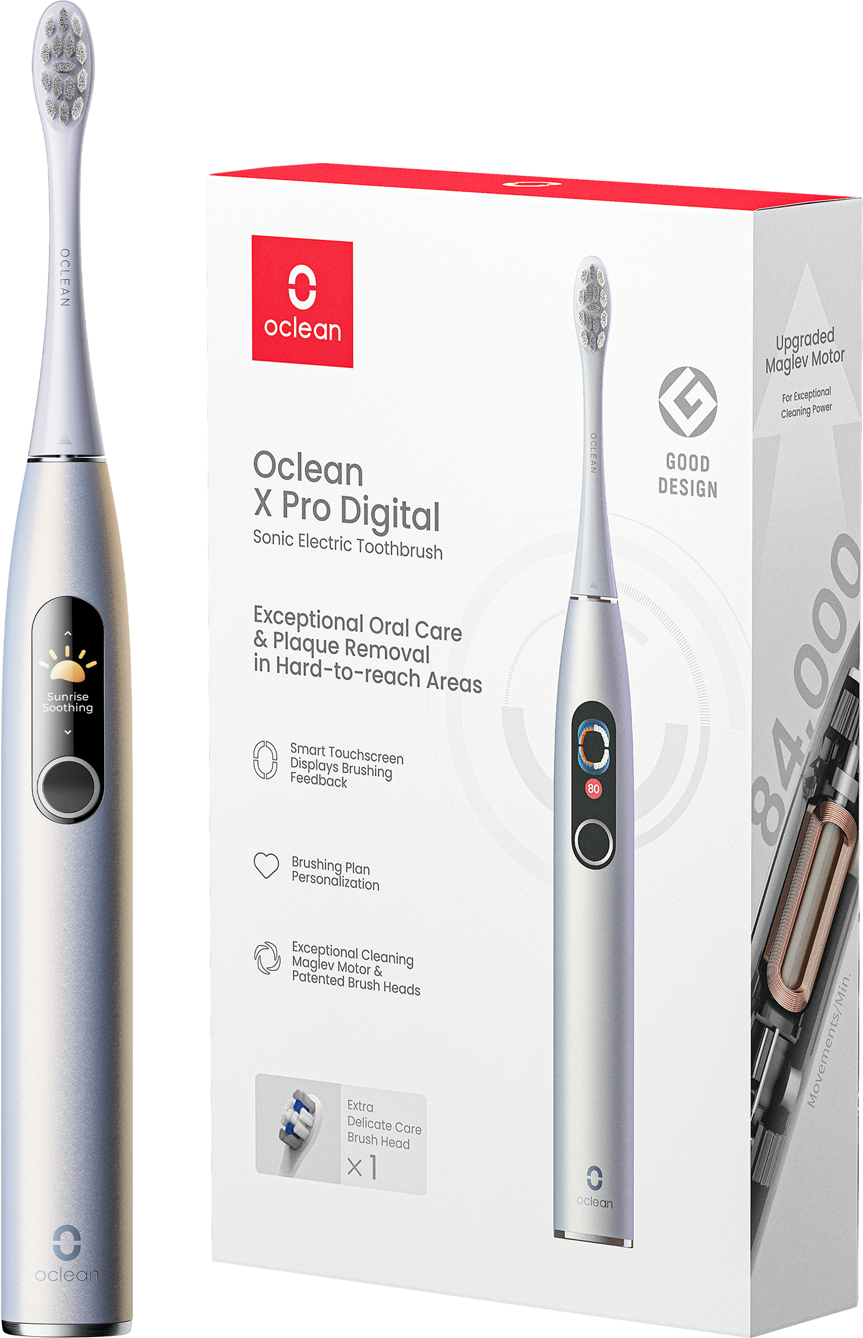 Oclean X Pro Digital -sähköhammasharja, hopea