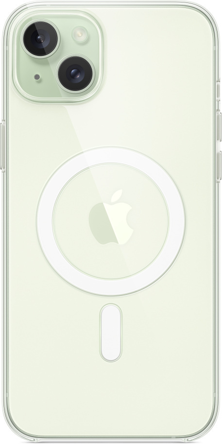 Apple iPhone 15 silikonikuori MagSafella, myrskynsininen