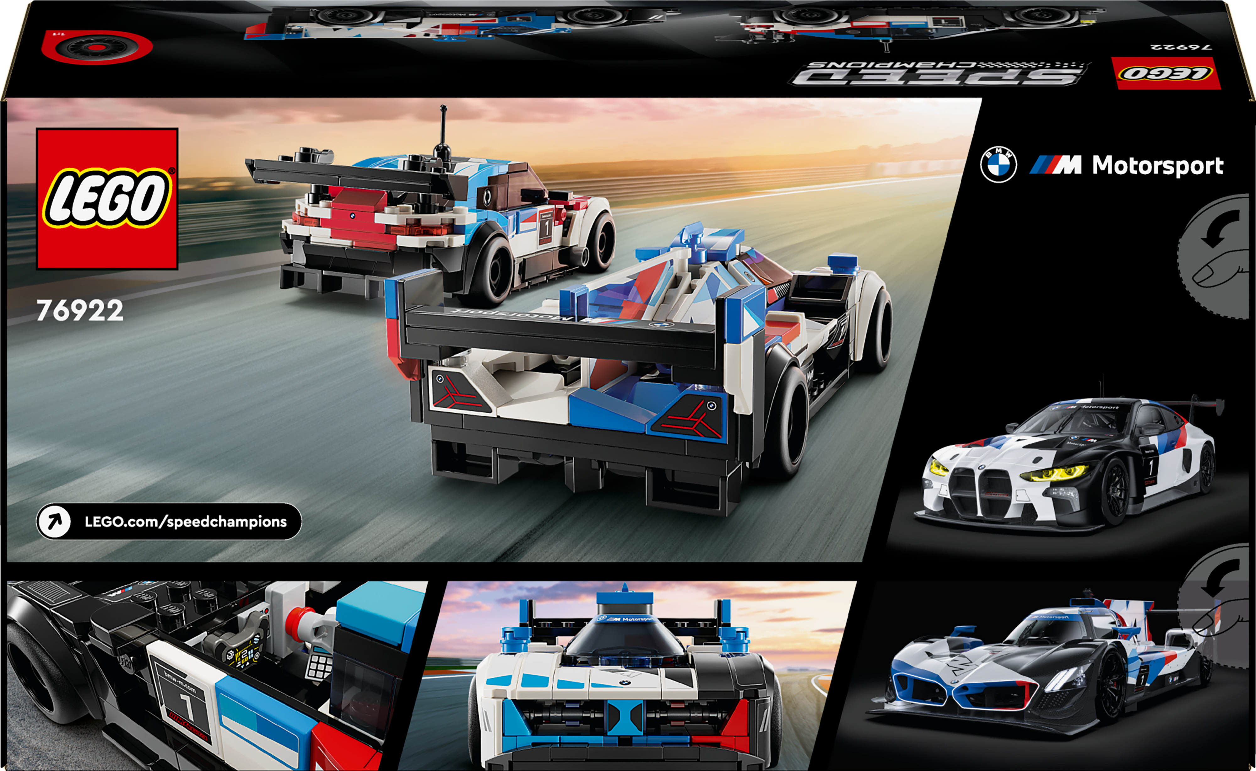 LEGO Speed Champions 76922  - BMW M4 GT3‑ ja BMW M Hybrid V8 ‑kilpa-autot