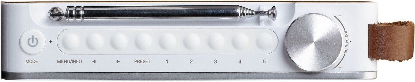 Lenco PDR-040 -kannettava FM-radio, ruskea/valkoinen