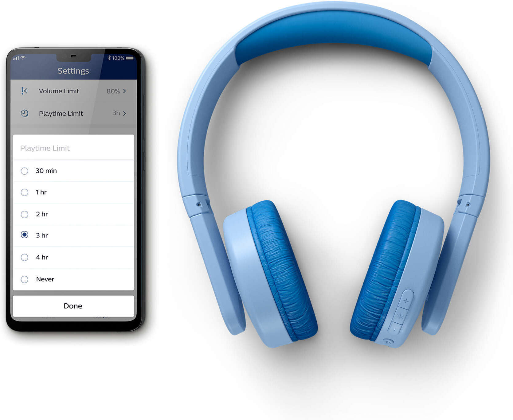 Philips K4206 - lasten langattomat kuulokkeet, sininen