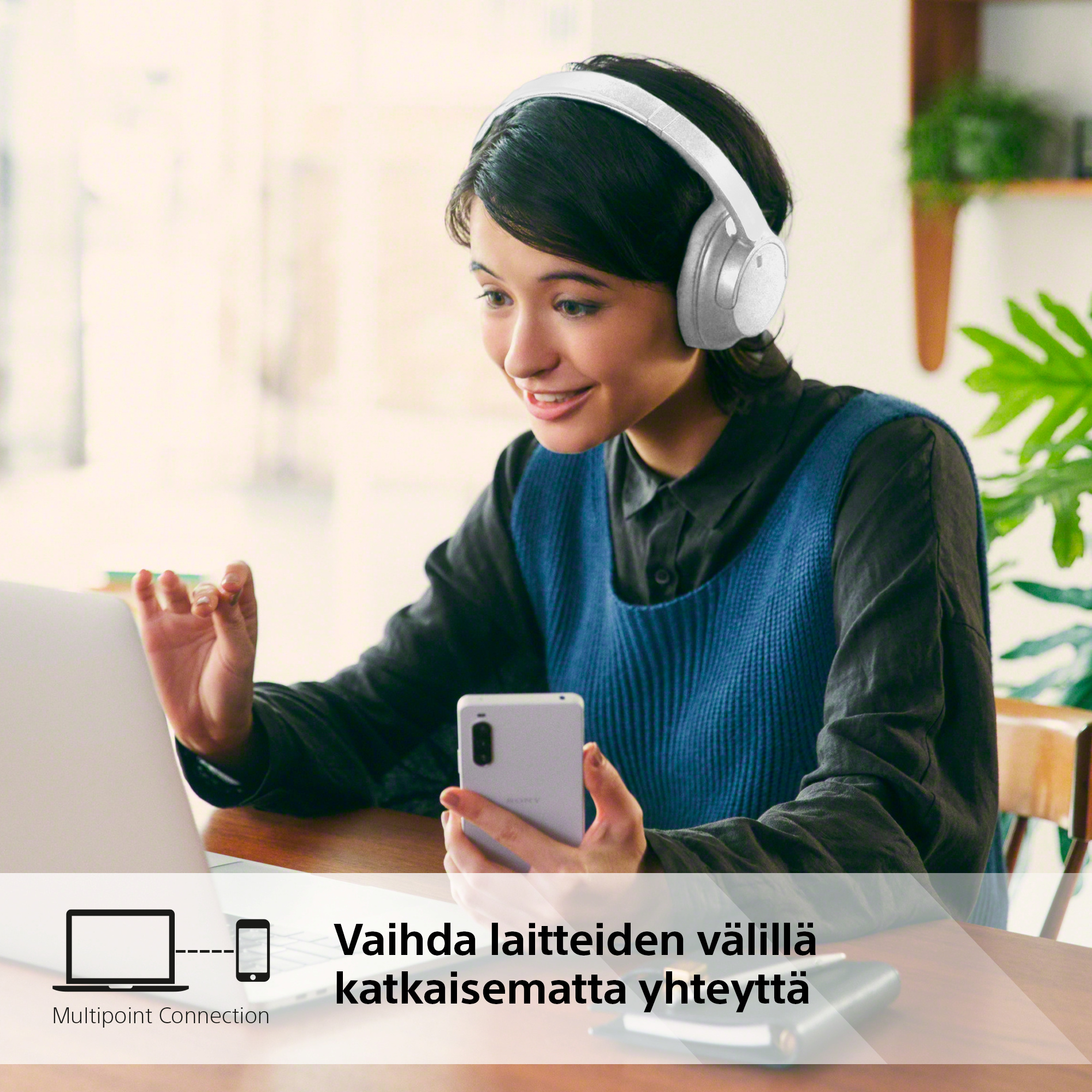 Sony WH-CH720N -vastamelukuulokkeet, valkoinen