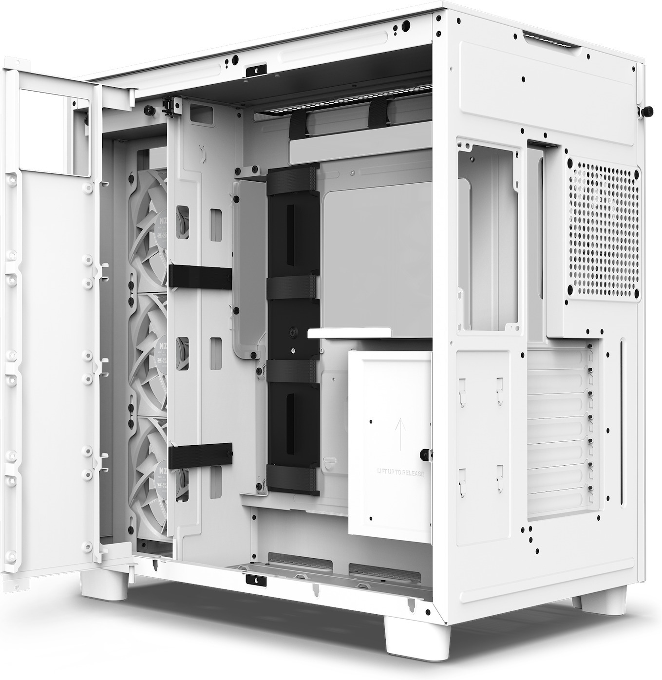 NZXT H9 Flow ATX-kotelo ikkunalla, valkoinen