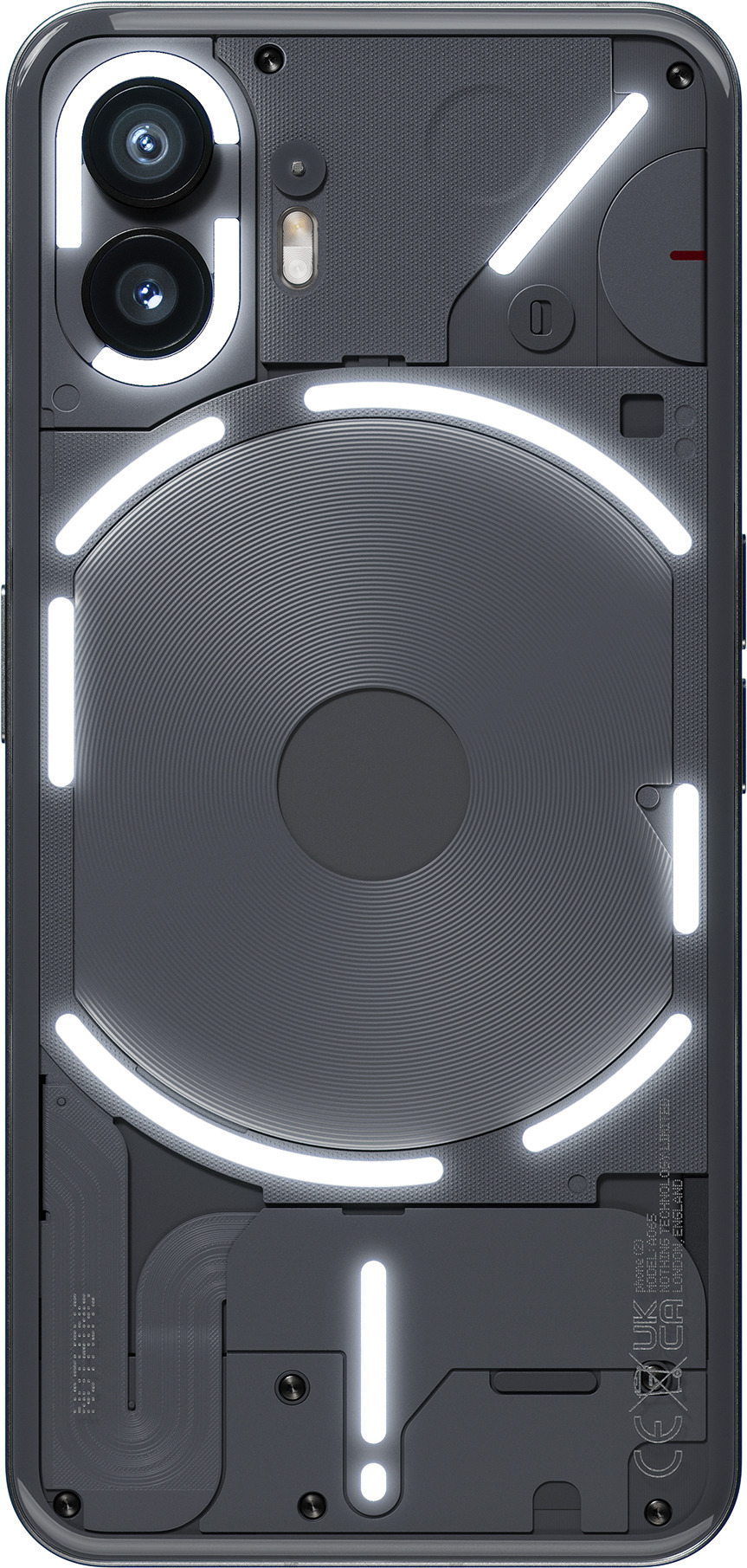 Nothing Phone (2) 5G -puhelin, 512/12 Gt, tummanharmaa