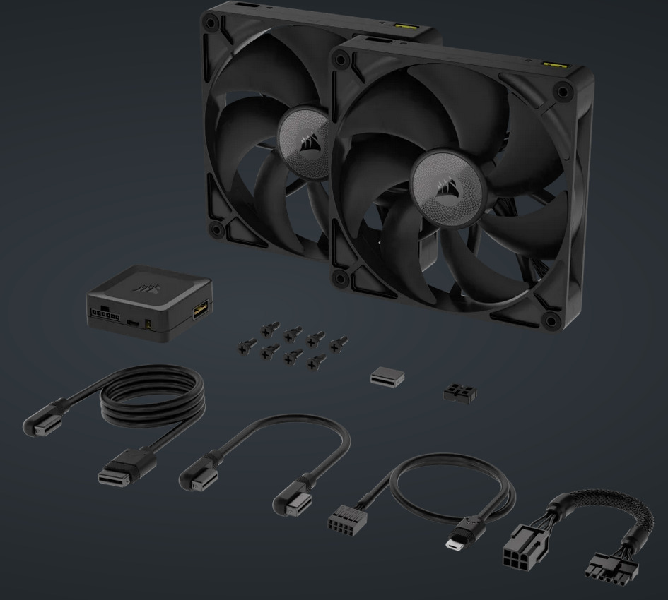 Corsair iCUE LINK RX140 PWM Starter Kit -tuuletin, 140 mm, 2 kpl
