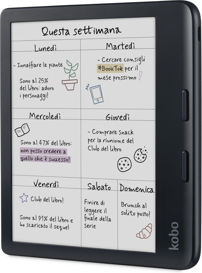 Kobo Libra Colour 7" -e-kirjojen lukulaite, musta