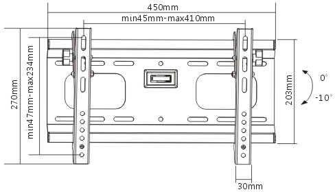 Mozi Tilting B1 32-55" television seinäteline vatupassilla