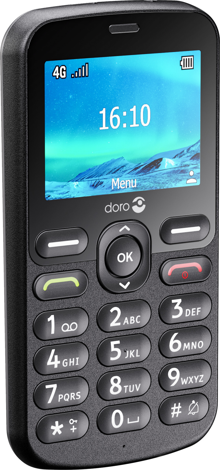 Doro 1881 4G -peruspuhelin, musta