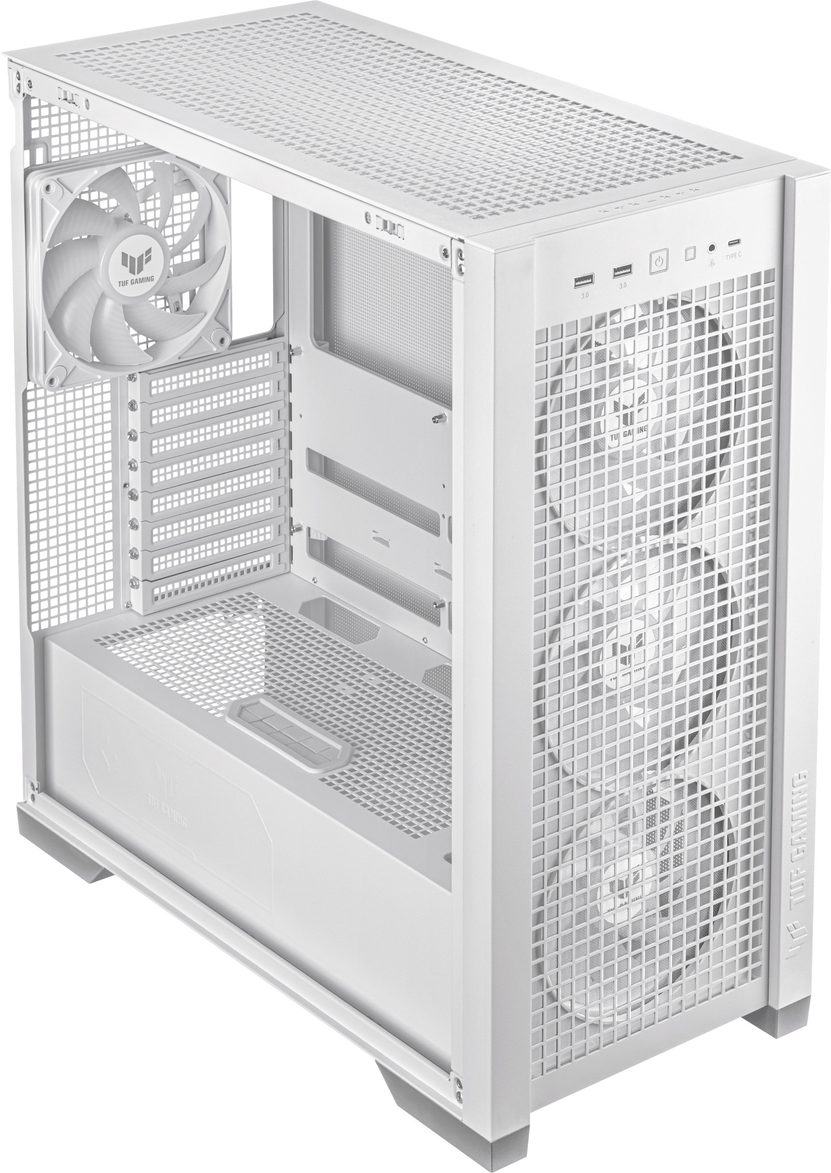 Asus TUF Gaming GT302 TG ARGB ATX-kotelo ikkunalla, valkoinen