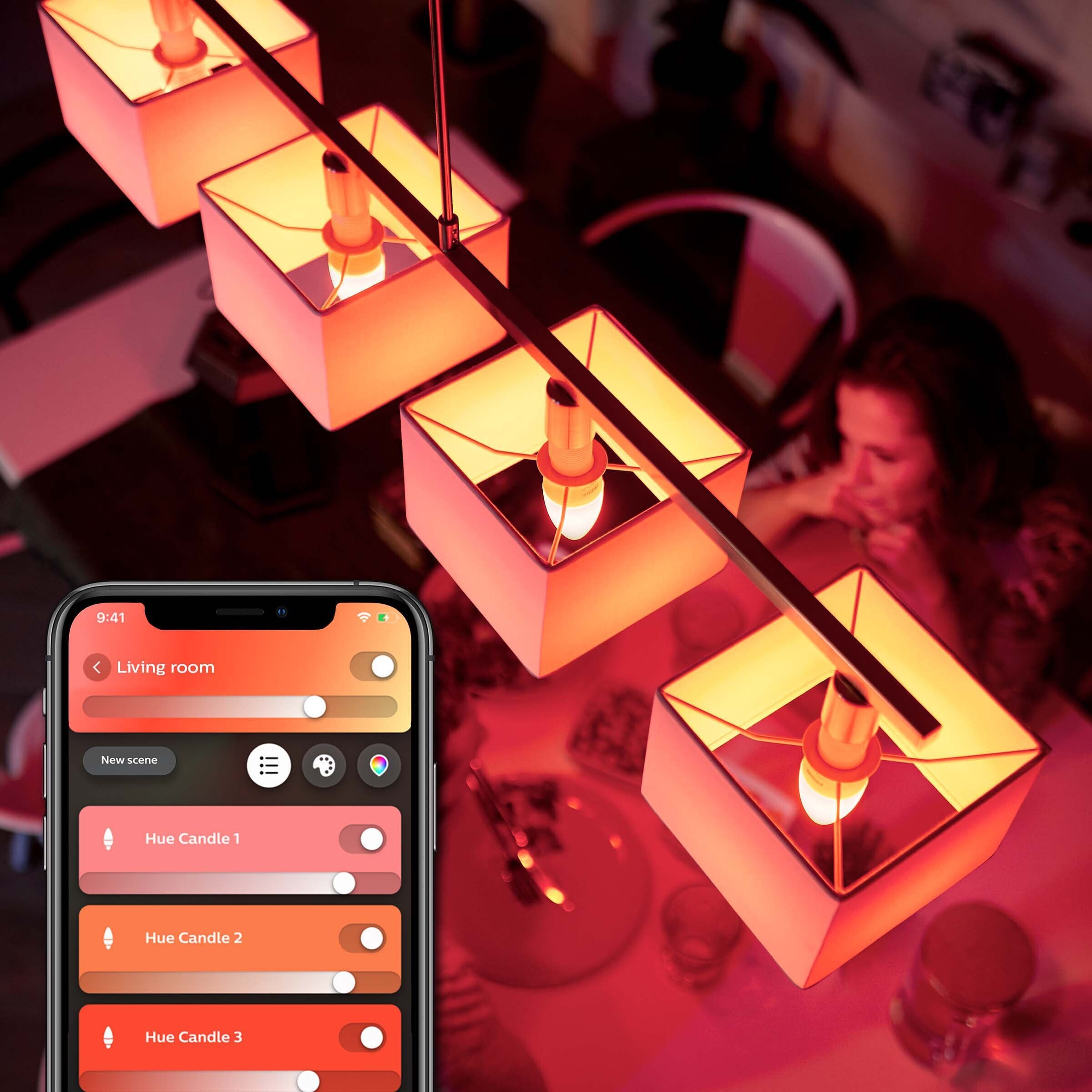 Philips Hue White and Color Ambiance -LED-älylamppu, E14, 470 lm