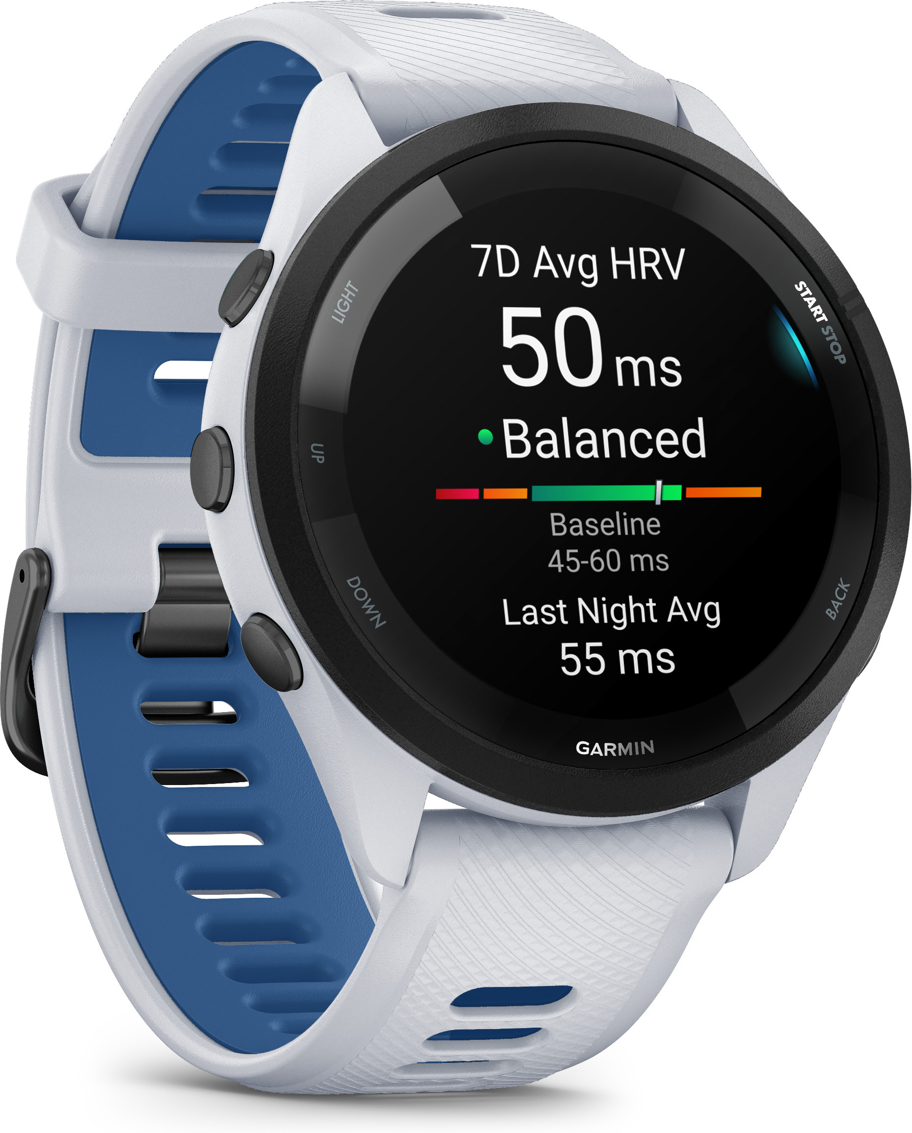 Garmin Forerunner 265 -urheilukello, valkoinen / sininen