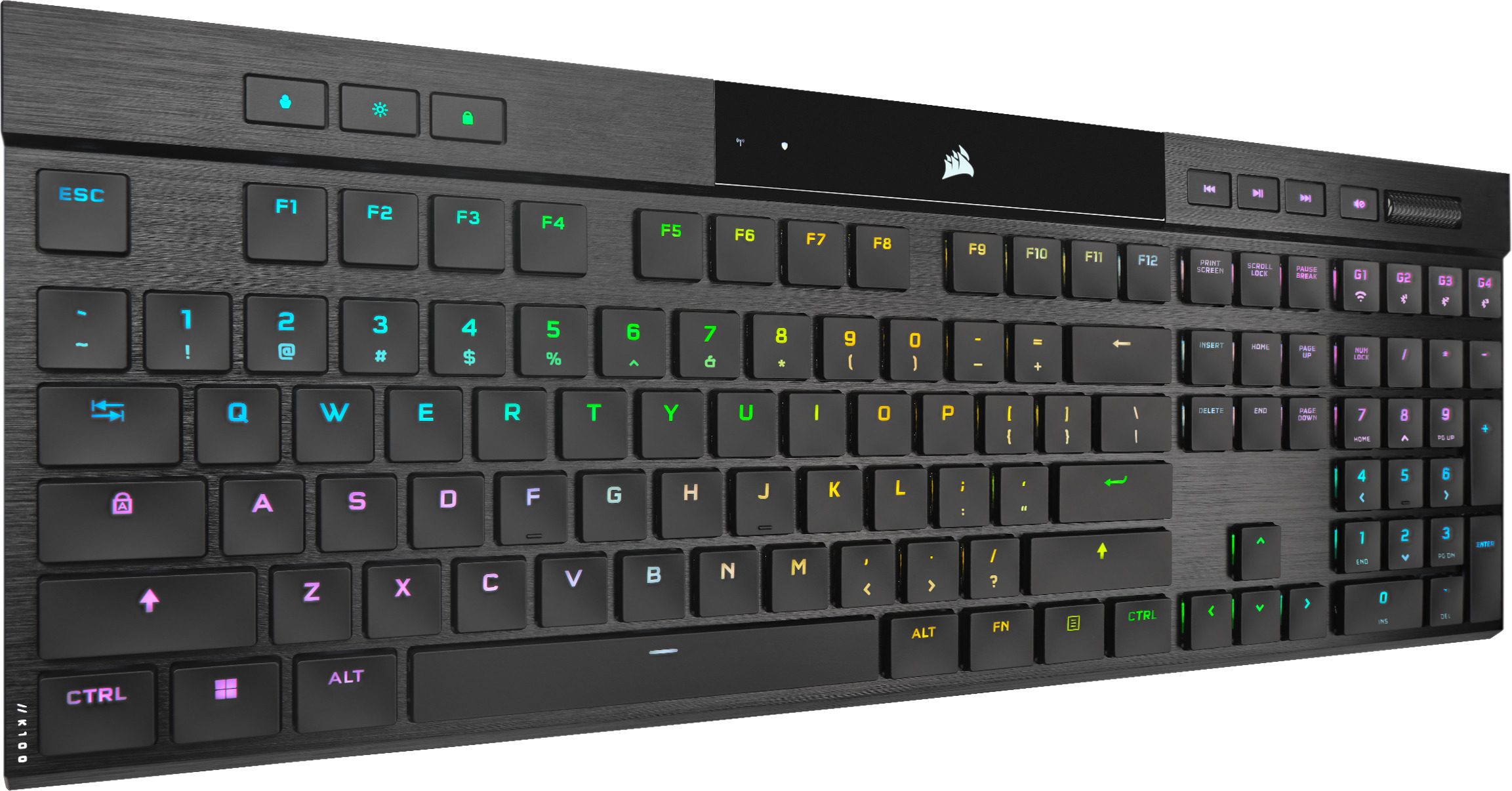 Corsair K100 AIR -pelinäppäimistö, CHERRY MX Ultra Low Profile –kytkimet, musta