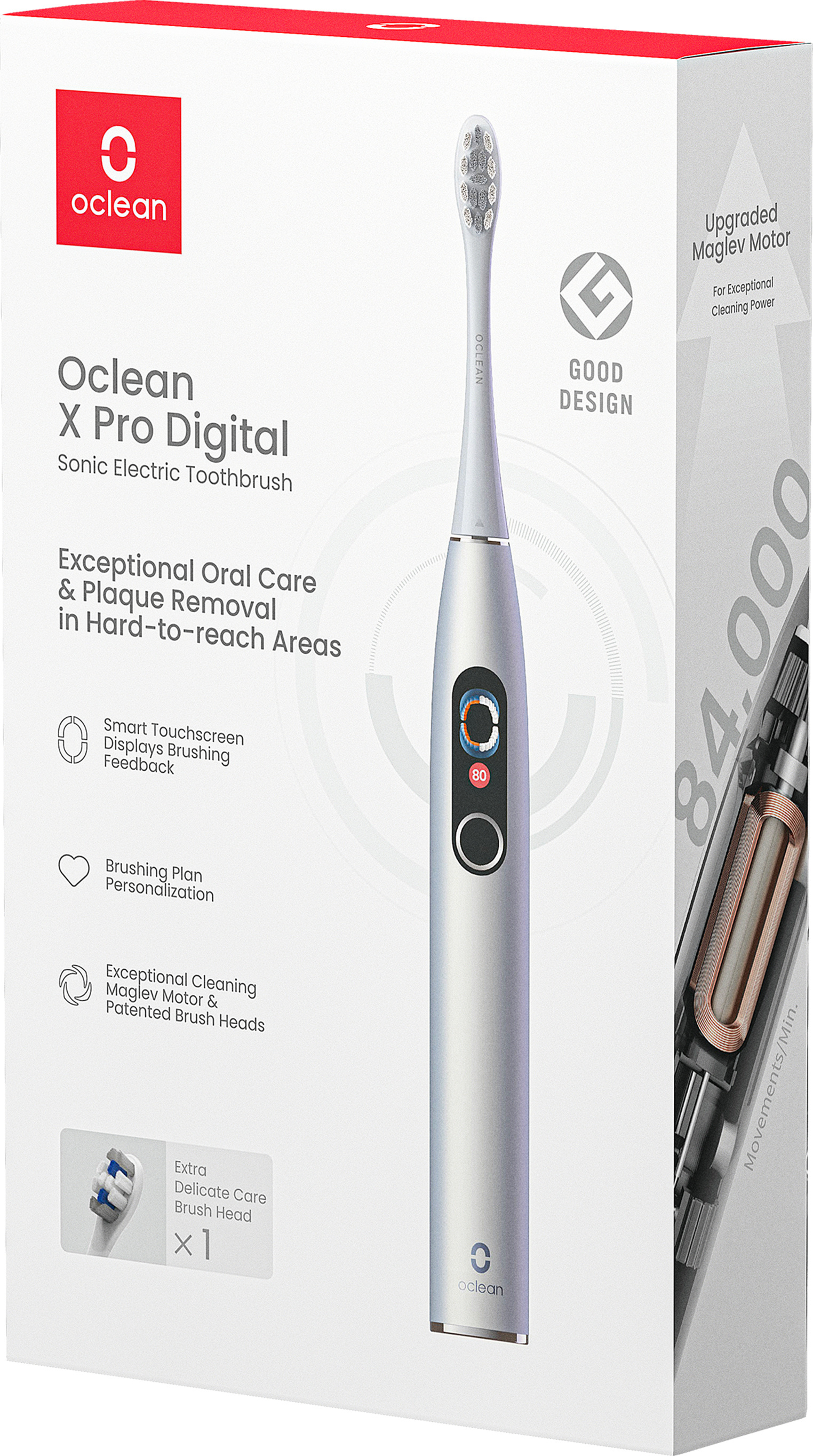 Oclean X Pro Digital -sähköhammasharja, hopea