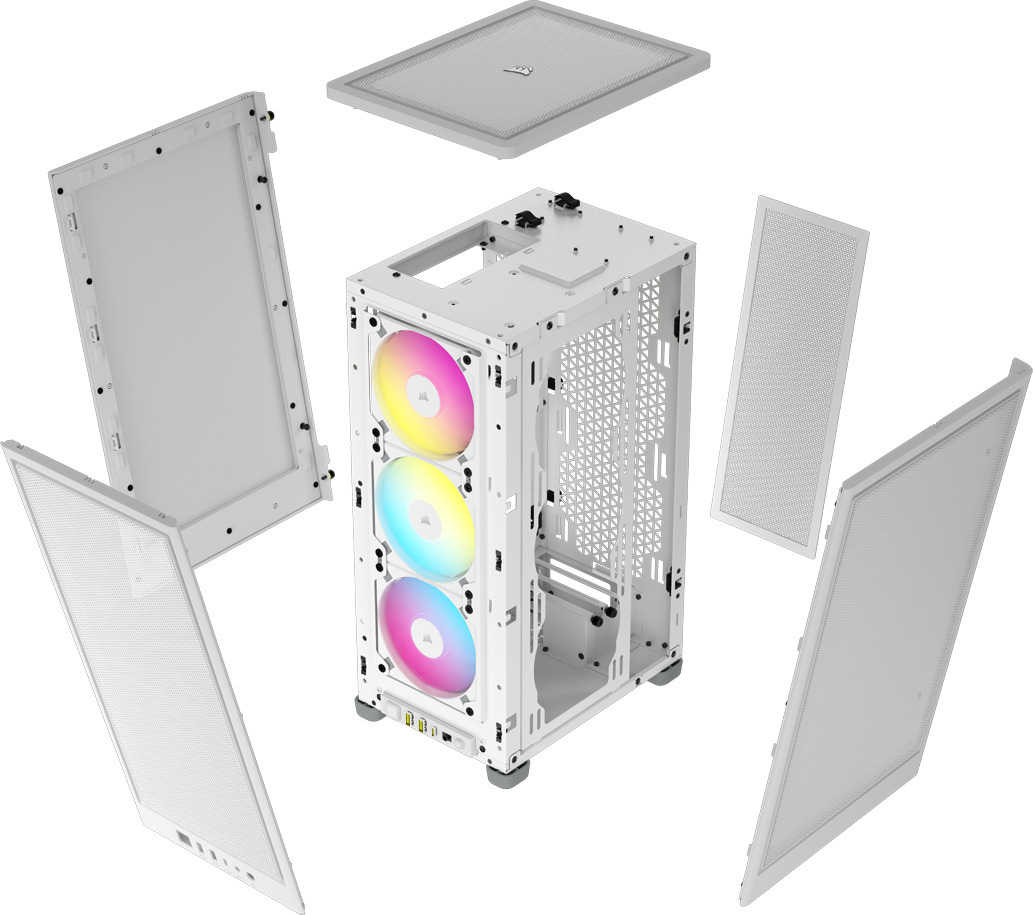 Corsair iCUE 2000D RGB AIRFLOW Mini-ITX-kotelo, valkoinen