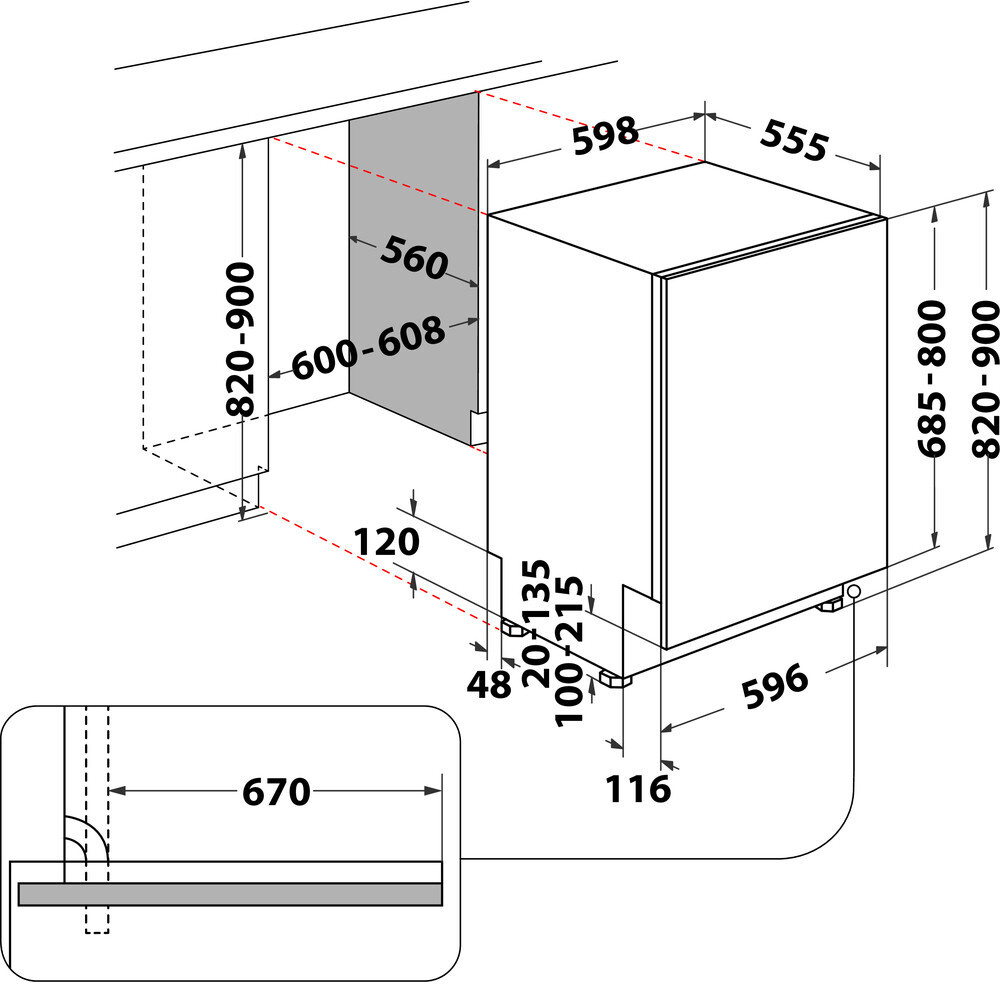 Whirlpool W2I HD524 AS astianpesukone, integroitava
