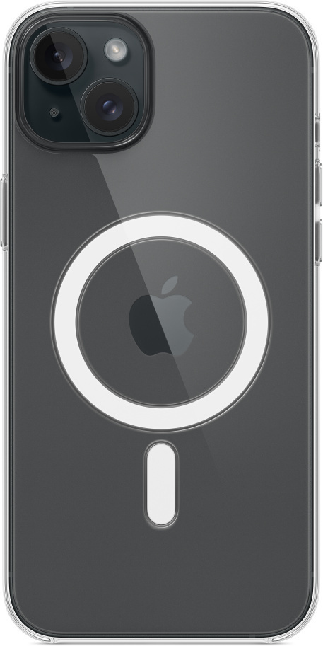 Apple iPhone 15 silikonikuori MagSafella, myrskynsininen