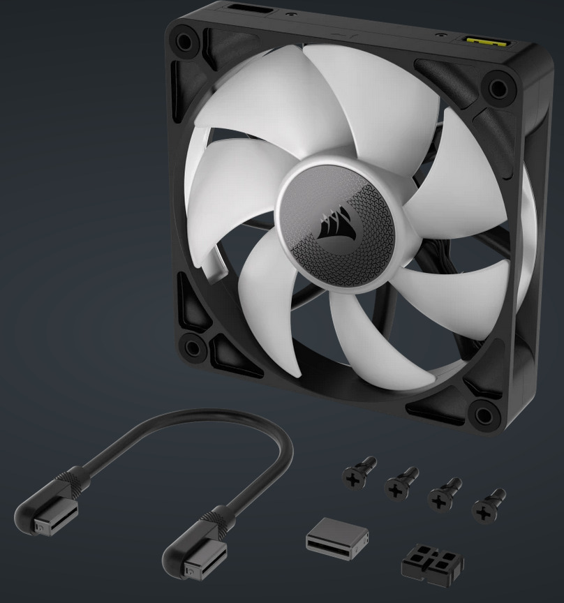 Corsair iCUE LINK RX120 RGB PWM Expansion -tuuletin, musta, 120 mm