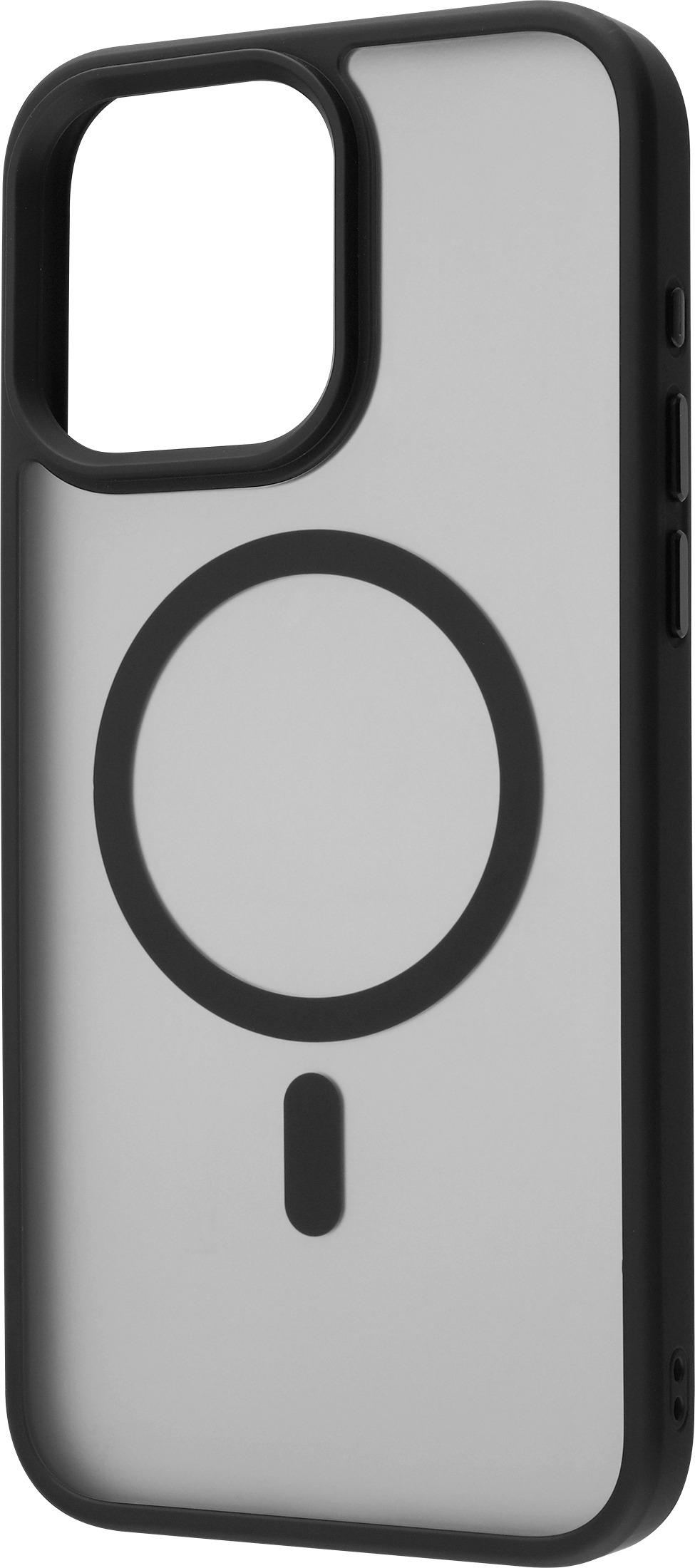 FoneKit MagSafe-yhteensopiva Soft Touch -suojakuori, iPhone 15, musta/harmaa