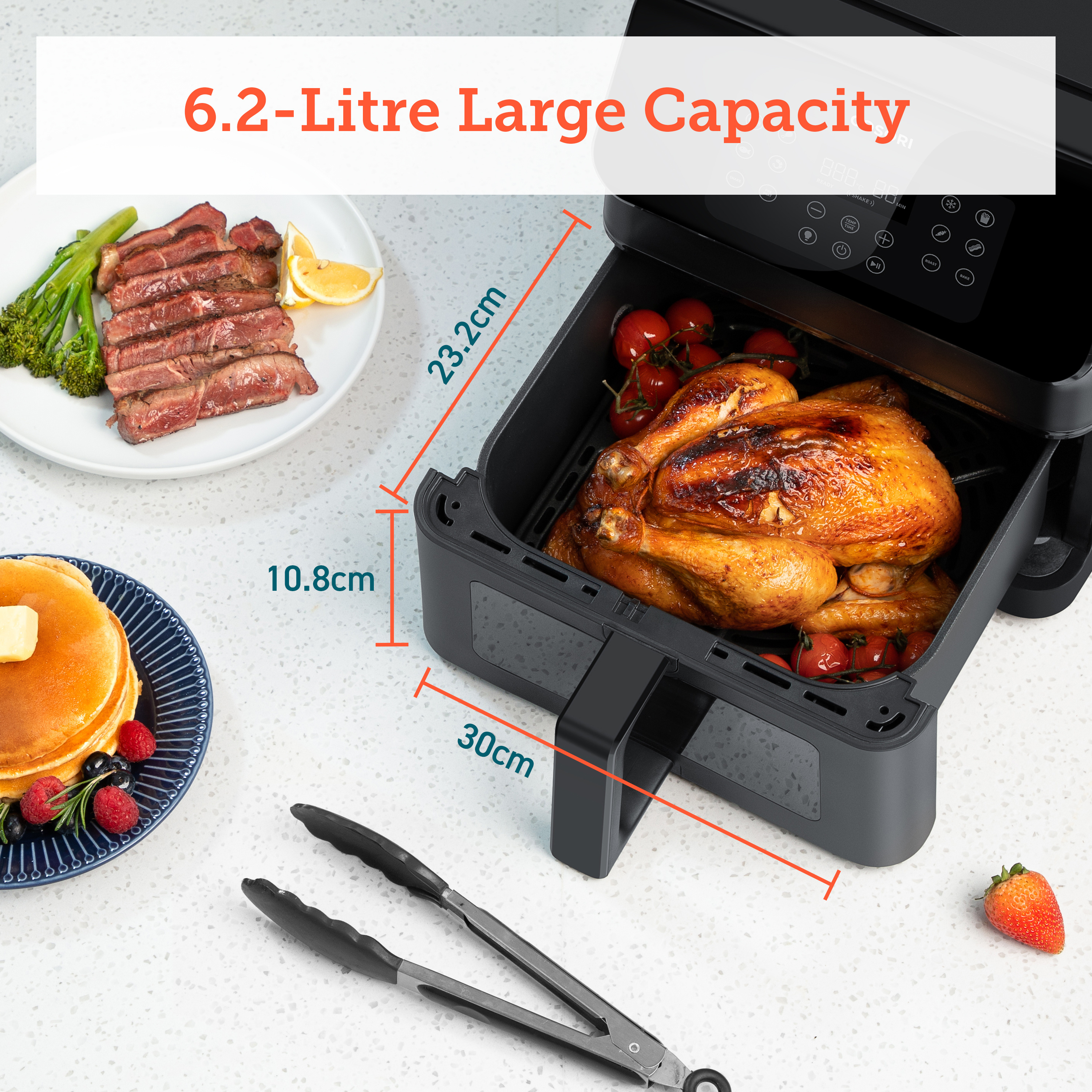 Cosori Premium Ⅱ Plus 6.2 L airfryer, musta