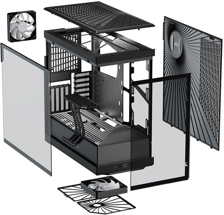 Hyte Y40 Black ATX-kotelo ikkunalla, musta
