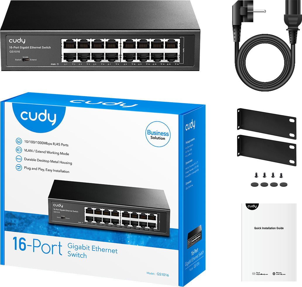 Cudy GS1016 -16-porttinen kytkin