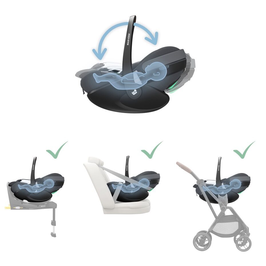 Maxi-Cosi Pebble 360 PRO 2 -turvakaukalo, 40–87 cm, harmaa