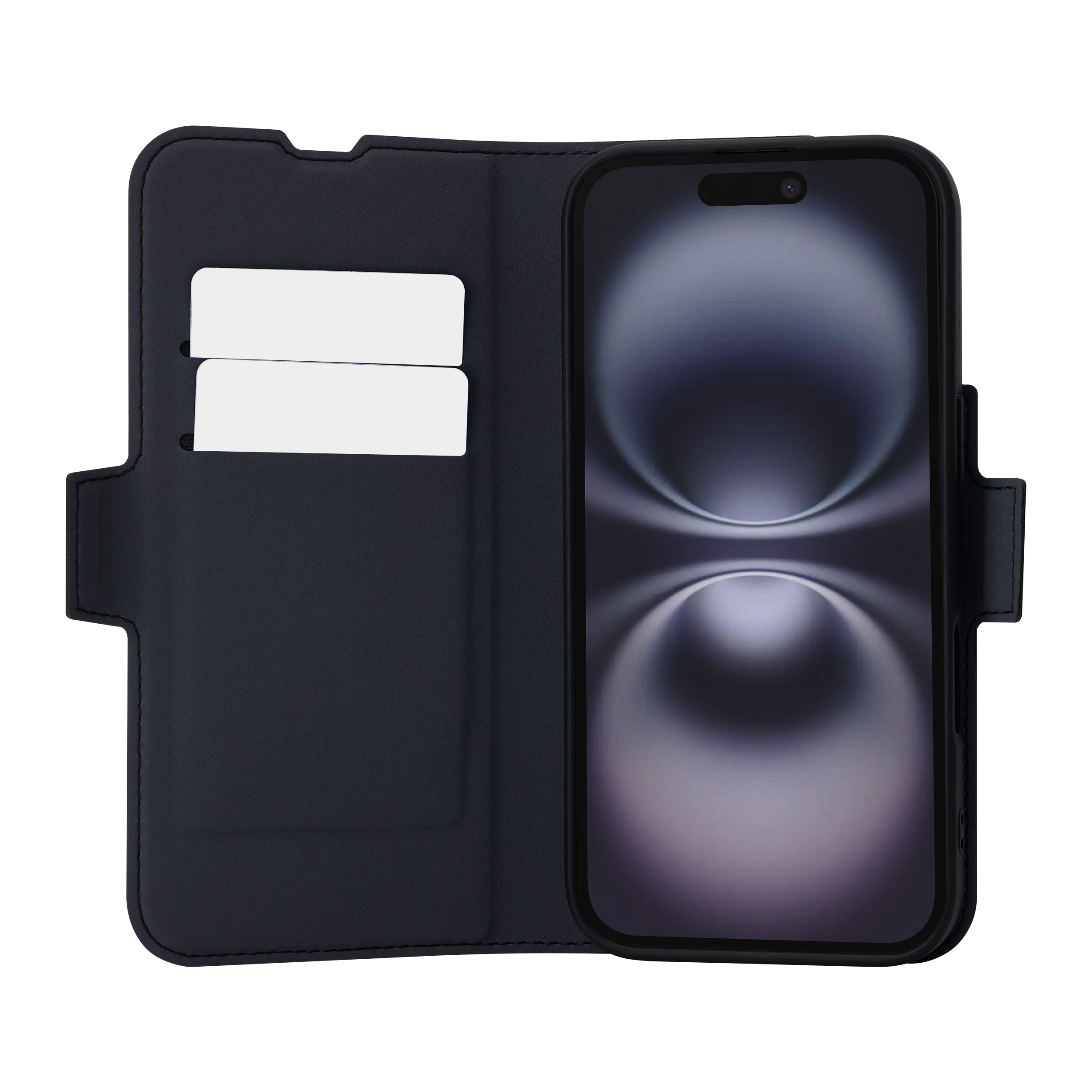 FoneKit MagSafe-yhteensopiva BookCase suojakotelo, iPhone 17, musta