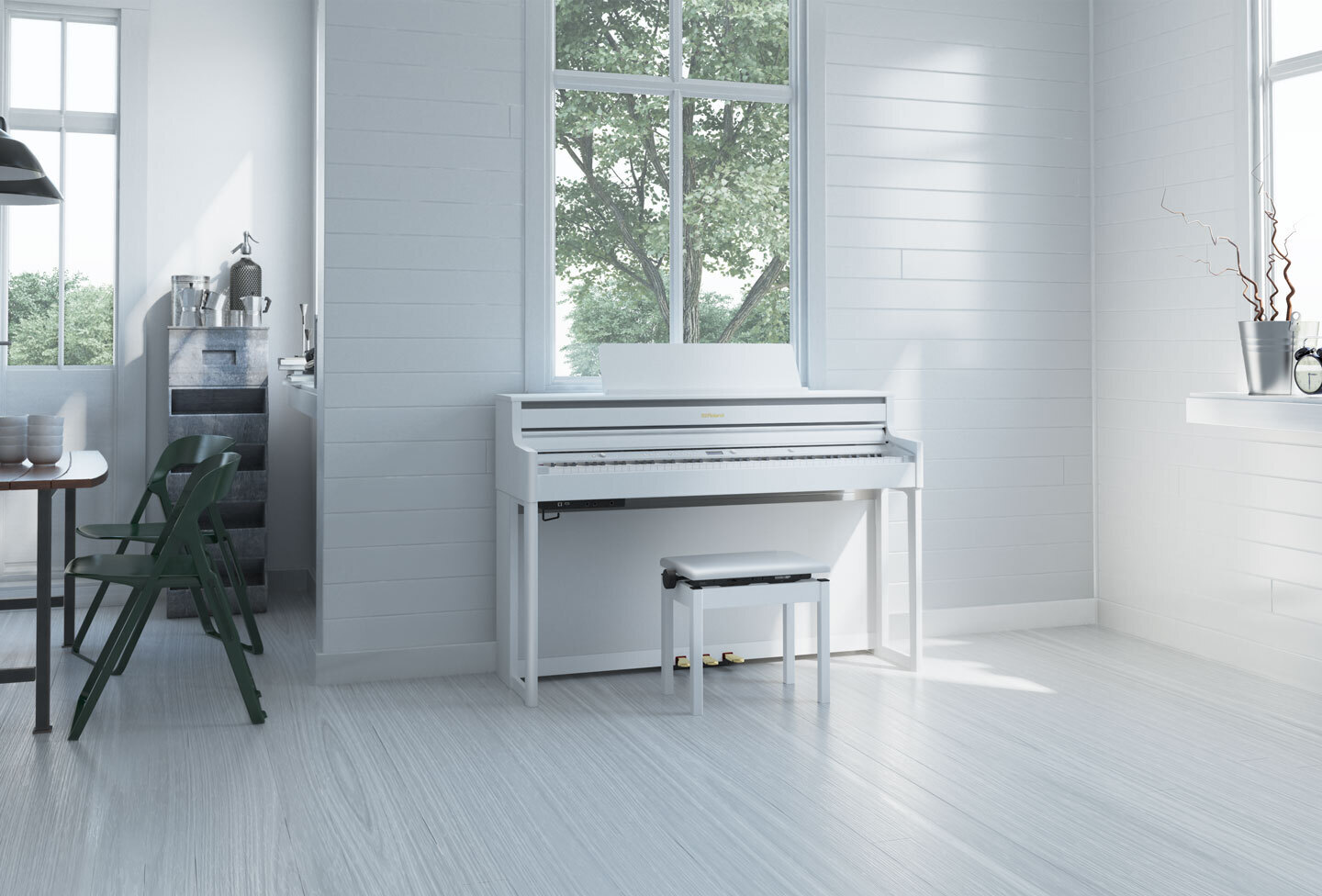 Roland HP704 -digipiano, valkoinen