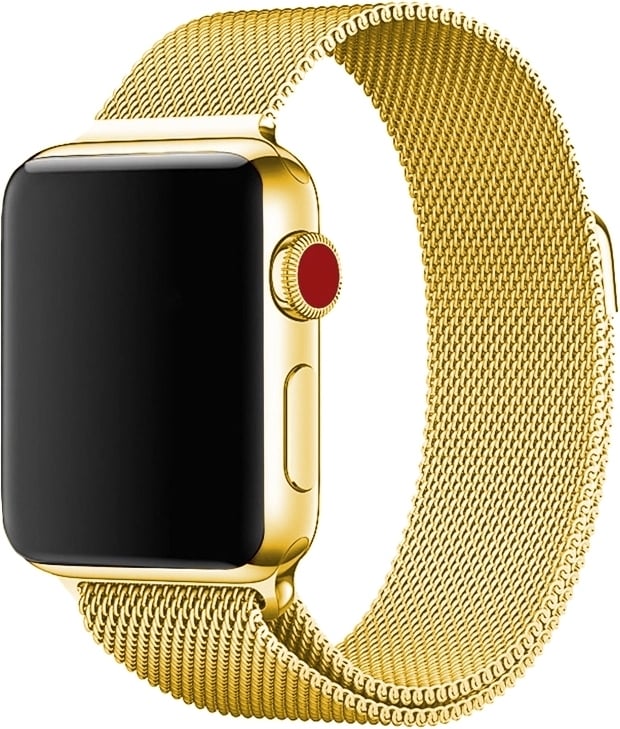 Wave teräspunottu ranneke, Apple Watch 38 / 40 / 41 / 42 mm, kulta