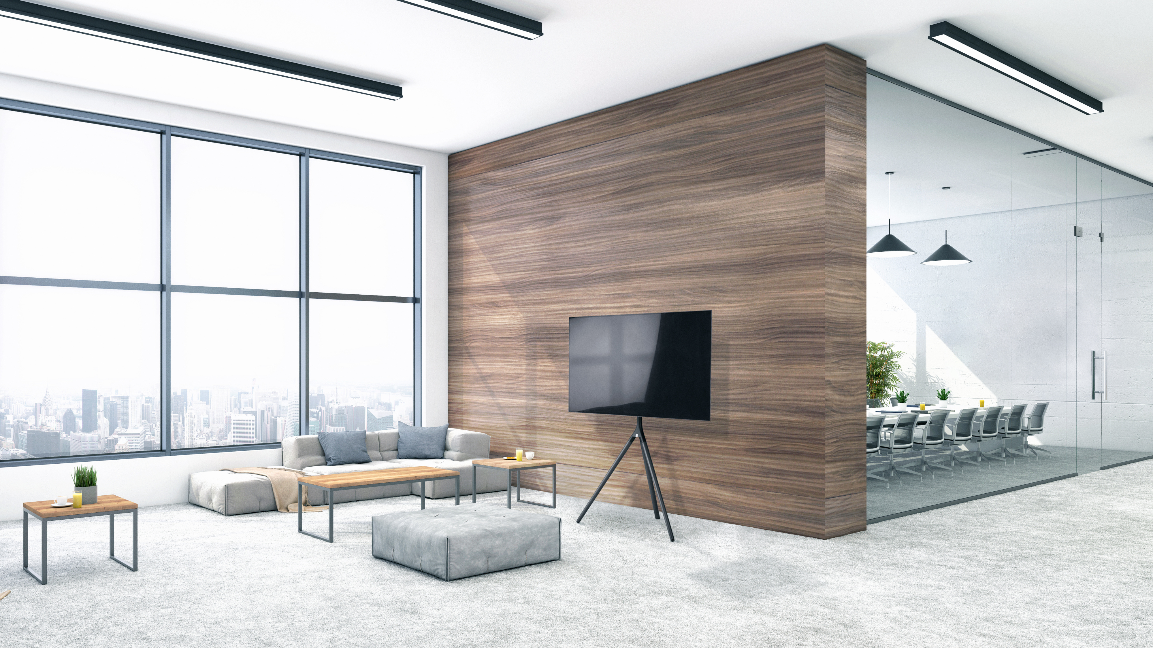One For All WM7461 -Design lattiajalusta 32-65" televisioille, harmaa metalli