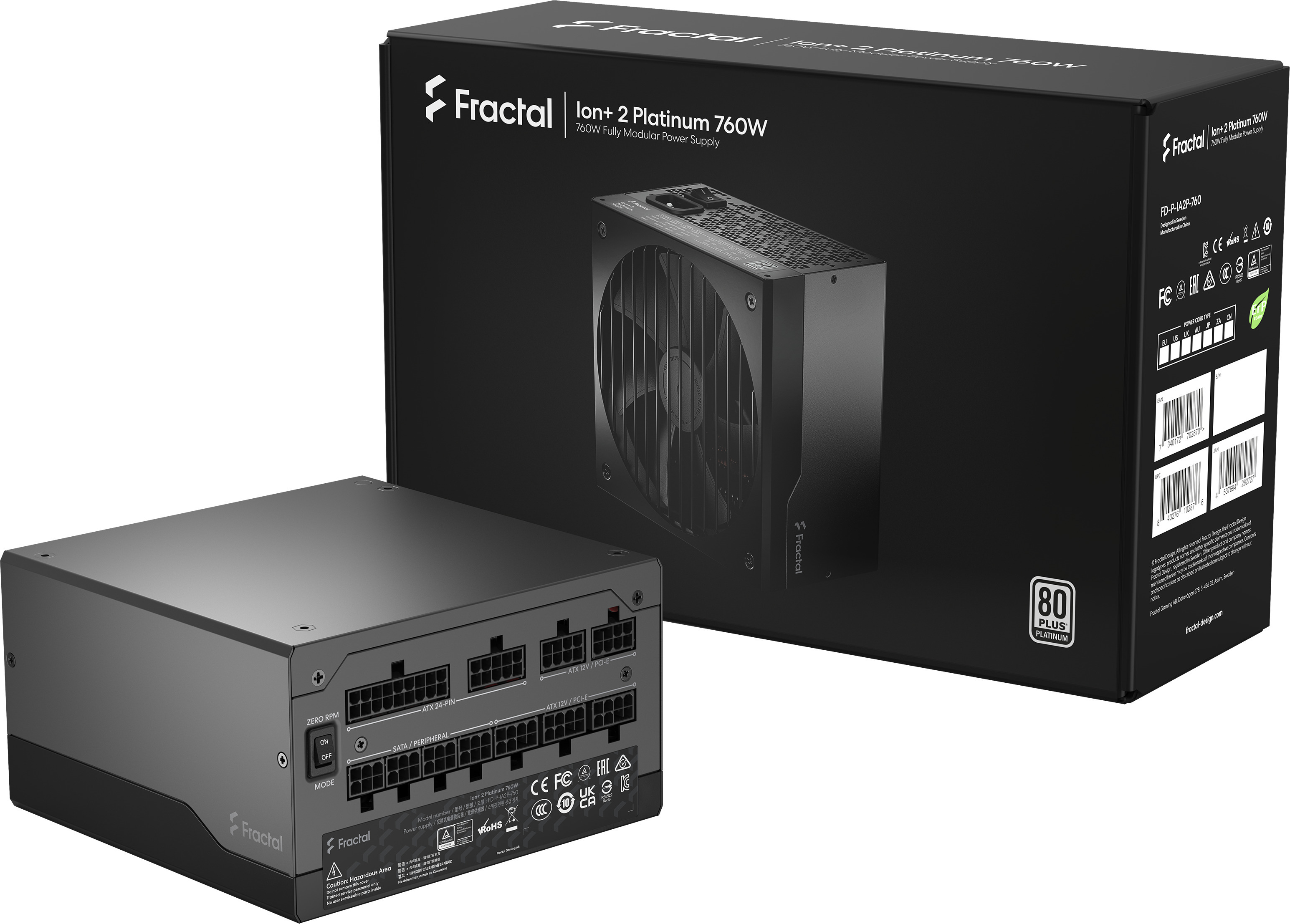 Fractal Design Ion+ 2 80 PLUS Platinum - ATX-virtalähde, 760 W