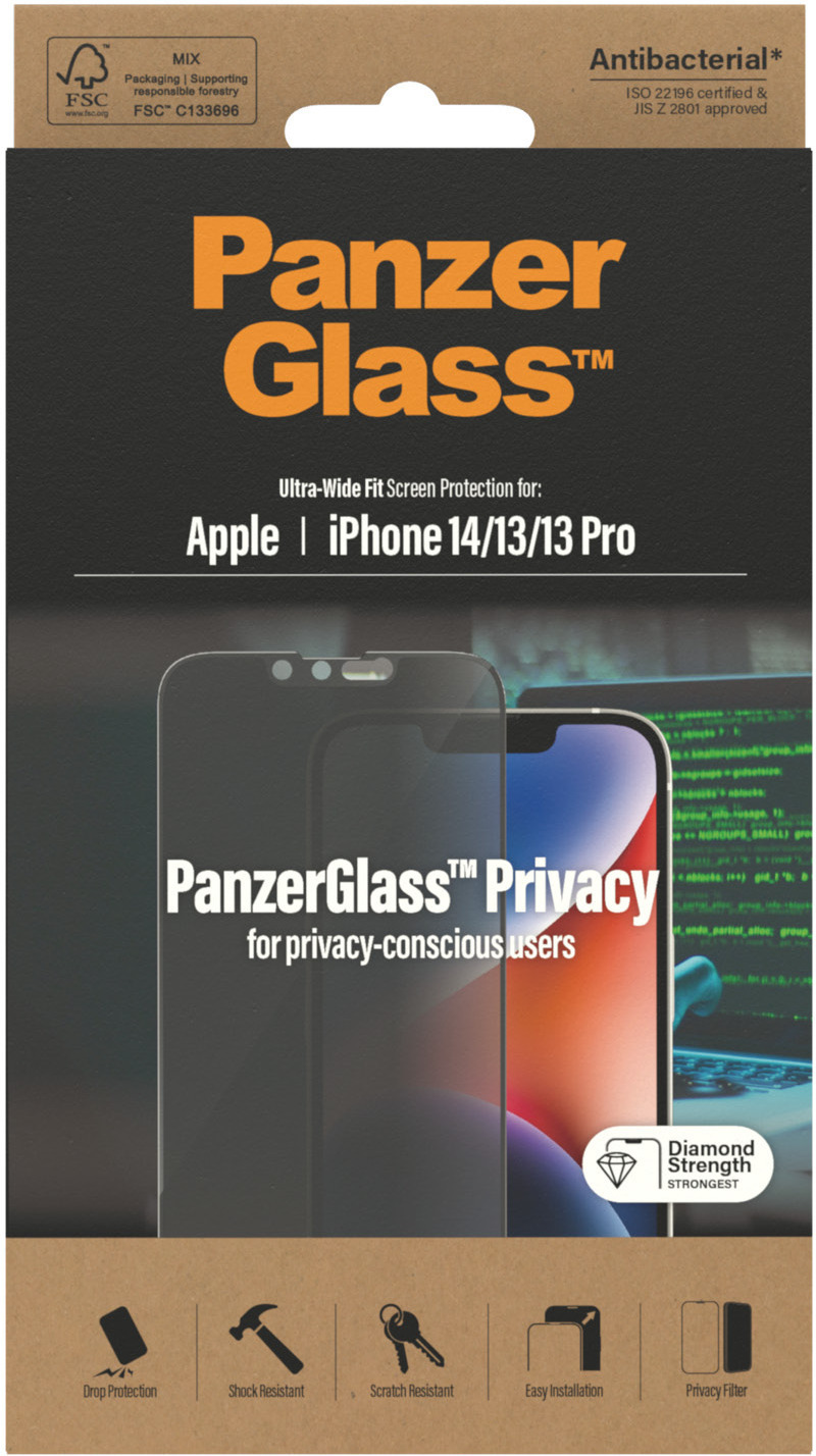 PanzerGlass-panssarilasi, iPhone 14 Pro Max, musta kehys