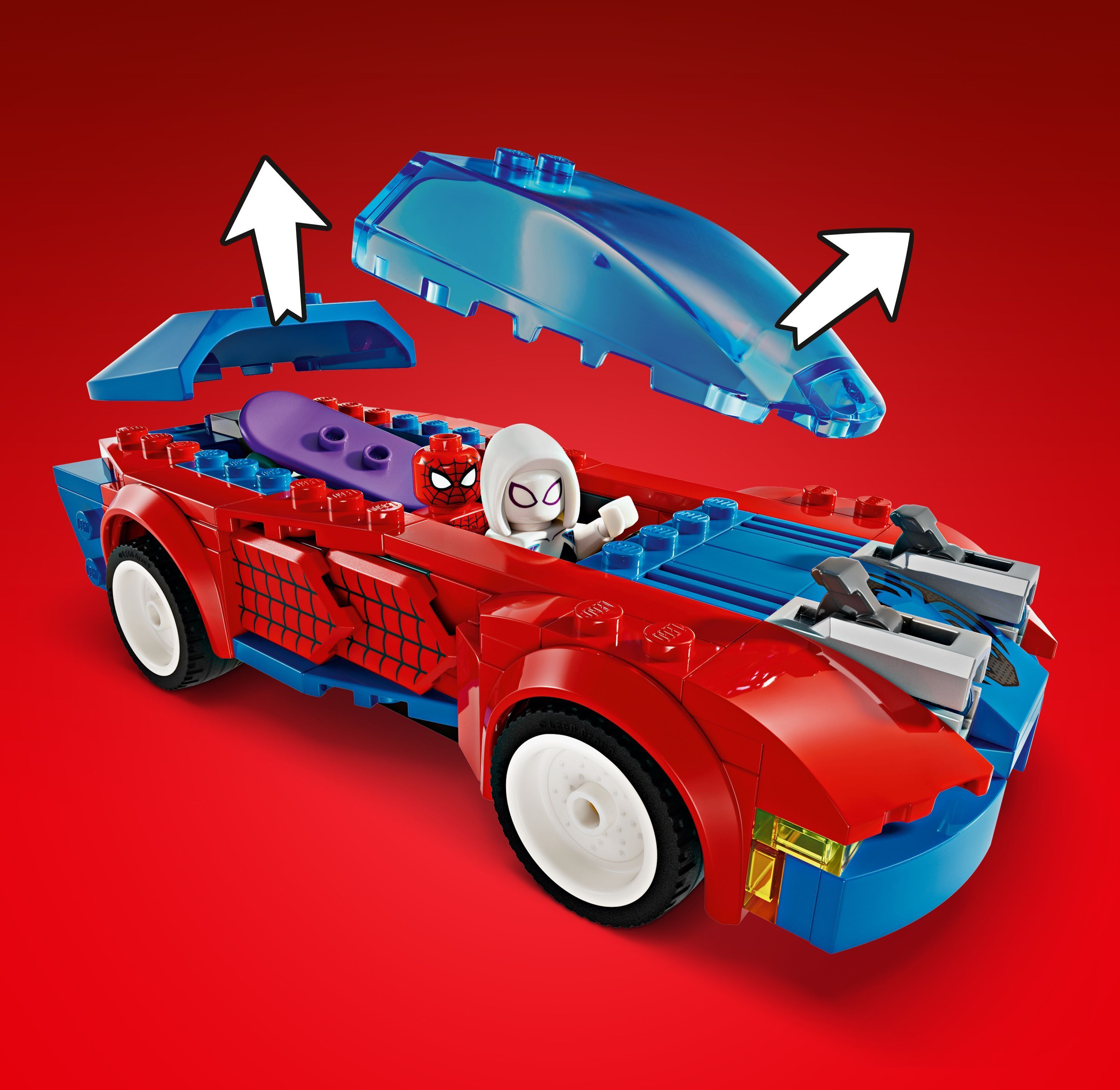 LEGO Super Heroes Marvel 76279  - Spider-Manin kilpa-auto ja Venomin Vihreä Menninkäinen