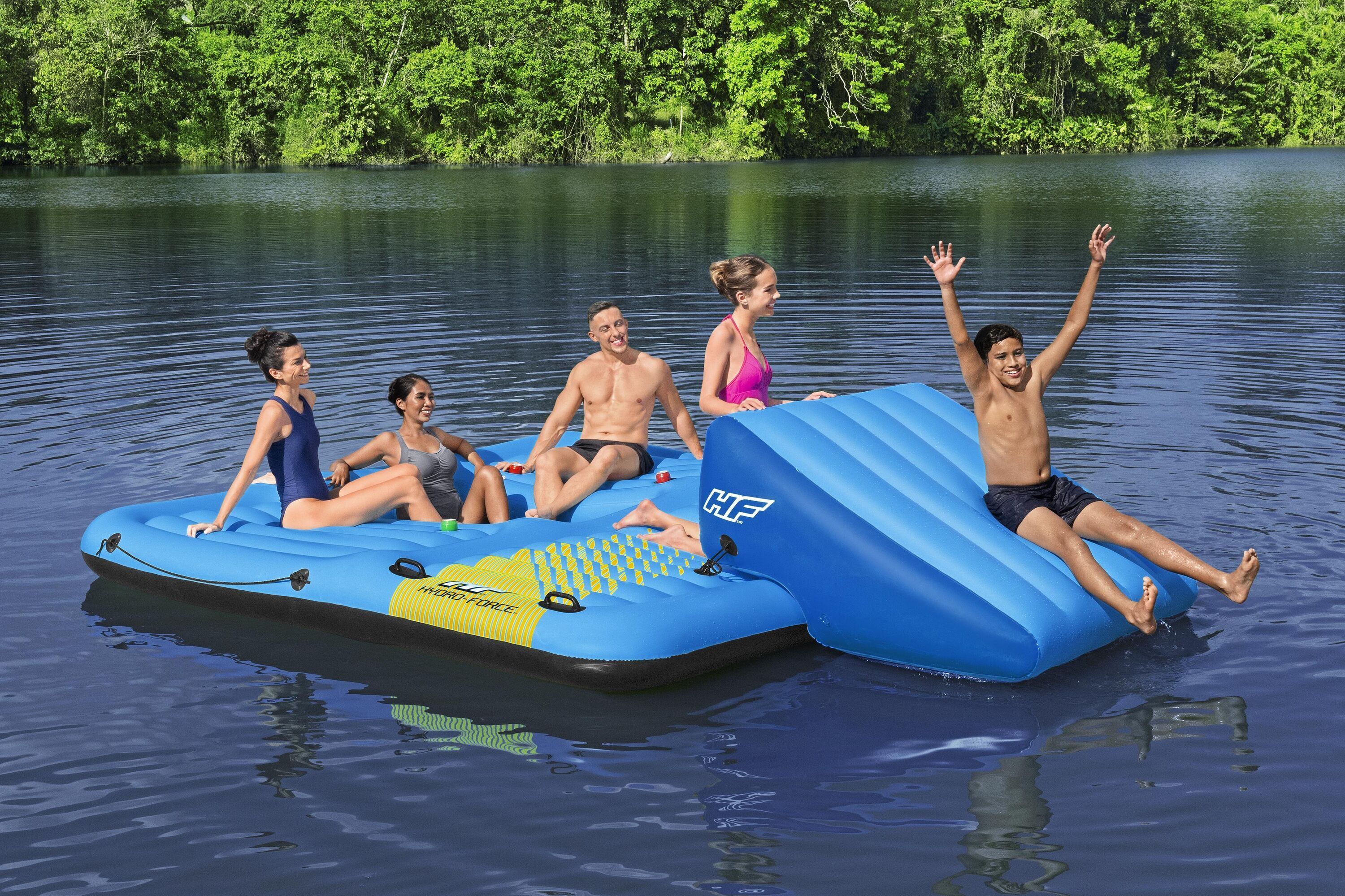 Bestway Hydro-Force Summer Slide Activity Island - uimalautta liukumäellä,  365 x 295 x 77 cm