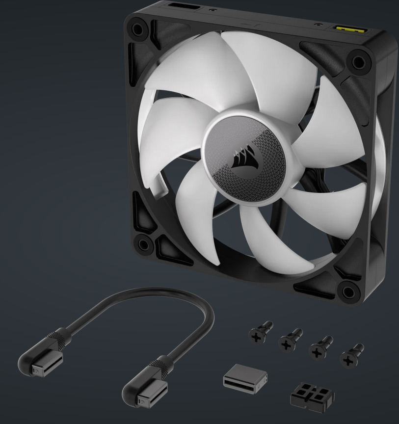 Corsair iCUE LINK RX140 RGB PWM Expansion -tuuletin, musta, 140 mm