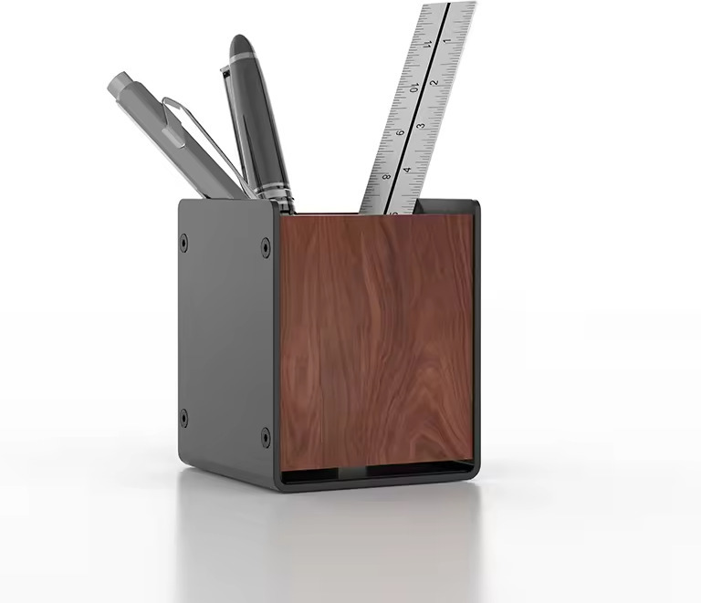 ErgoWork Hickory Pen Box -kynäpurkki, tumma pähkinäpuu