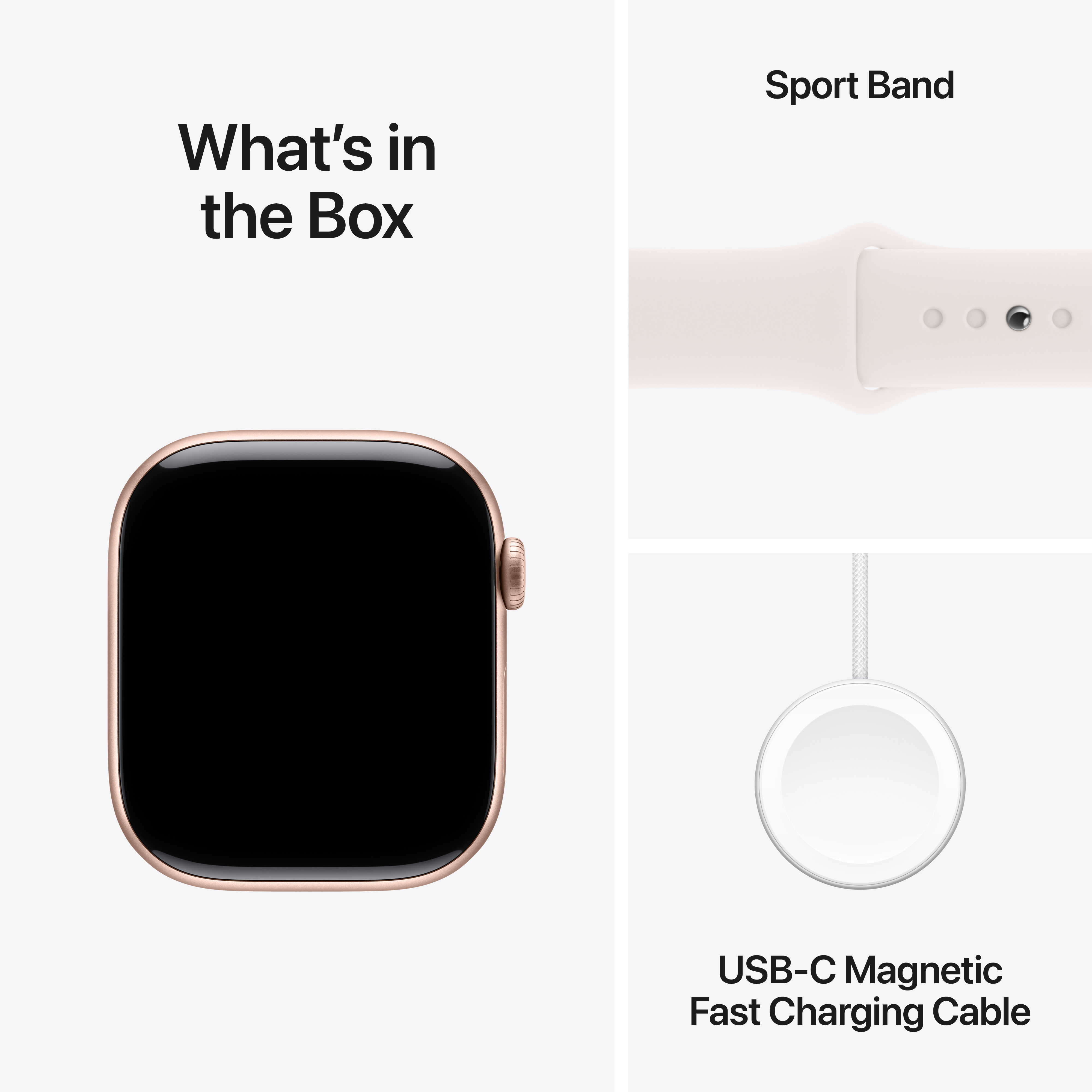 Apple Watch Series 10 (GPS) 46 mm ruusukulta alumiinikuori ja punanhäivä urheiluranneke, M/L (MWWU3)
