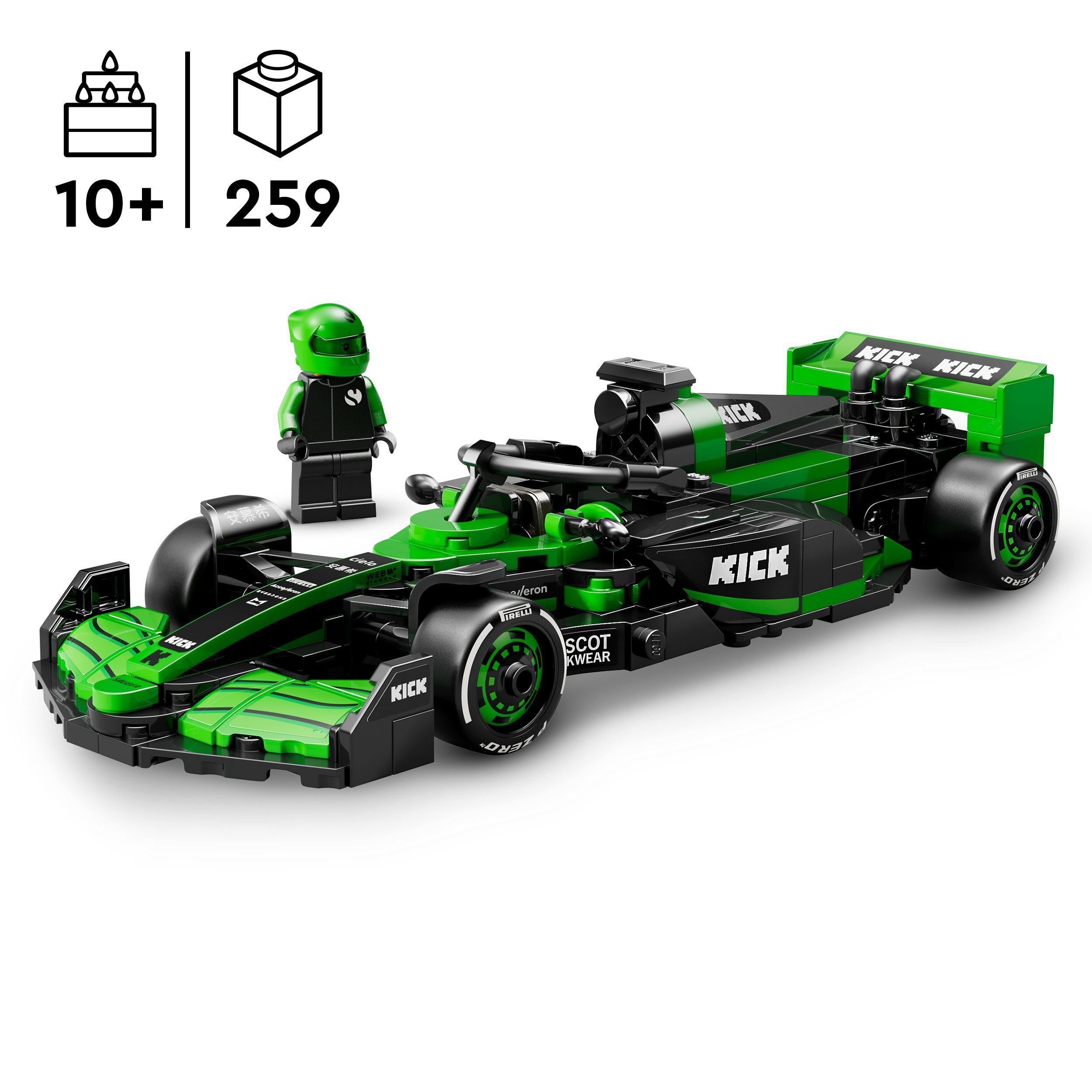 LEGO Speed Champions 77247 – KICK Sauber F1® Team C44 ‑kilpa-auto