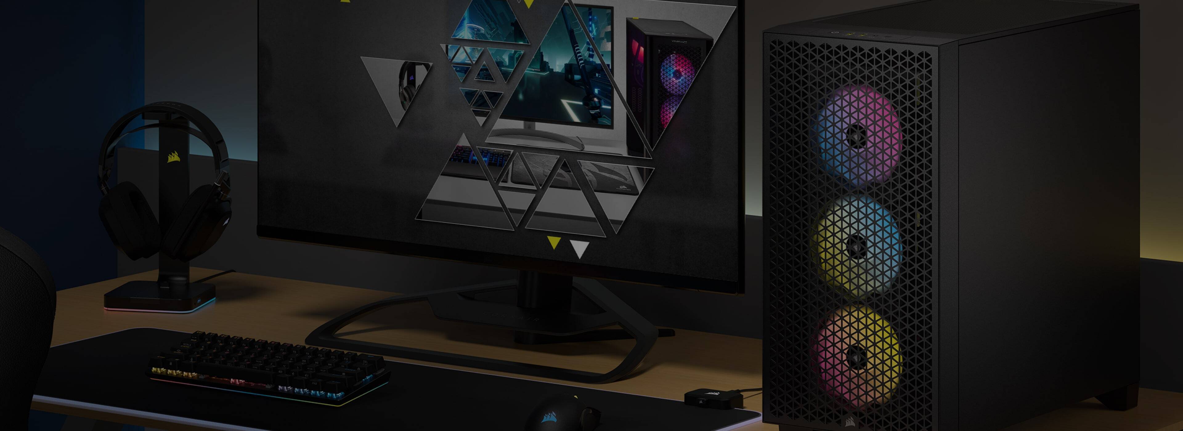 Corsair 3000D RGB Airflow Mid Tower ATX-kotelo ikkunalla, musta