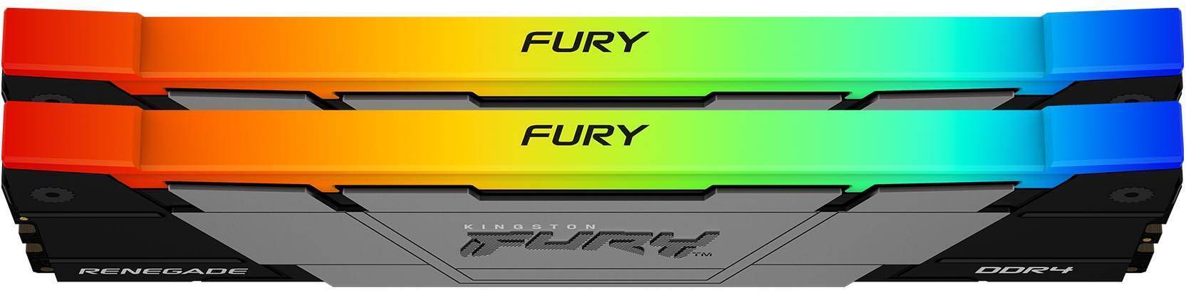 Kingston FURY Renegade RGB DDR4 3600 MHz CL16 32 Gt -muistimodulipakkaus, musta/hopea