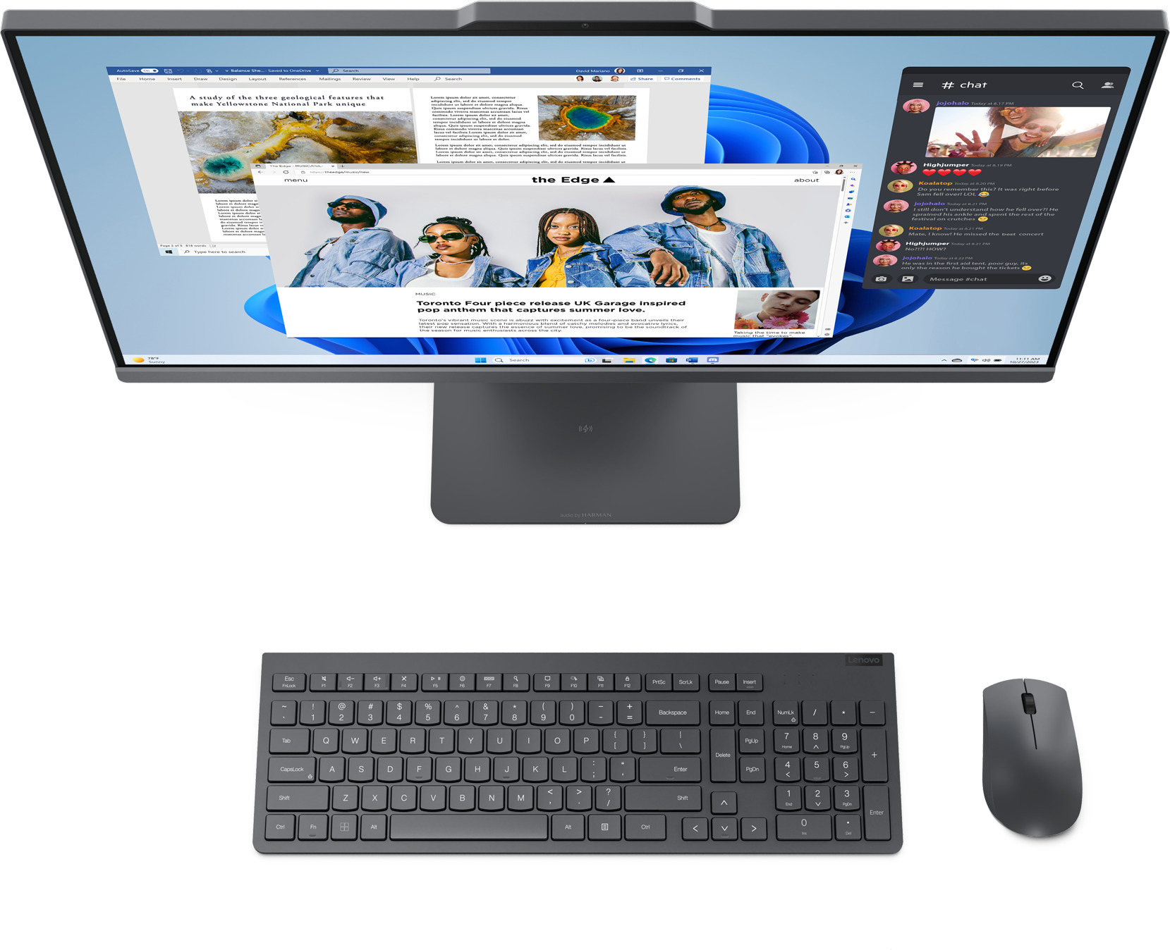 Lenovo IdeaCentre AIO 27" All-in-one -pöytäkone, Win 11, tumman harmaa (F0HM000QMT)