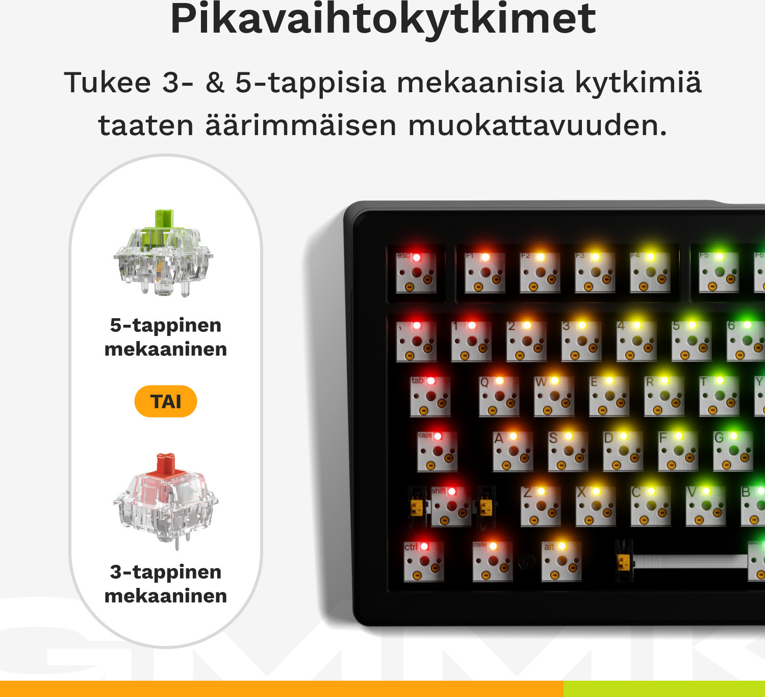 Glorious GMMK 3 75% Barebone -näppäimistön runko, musta