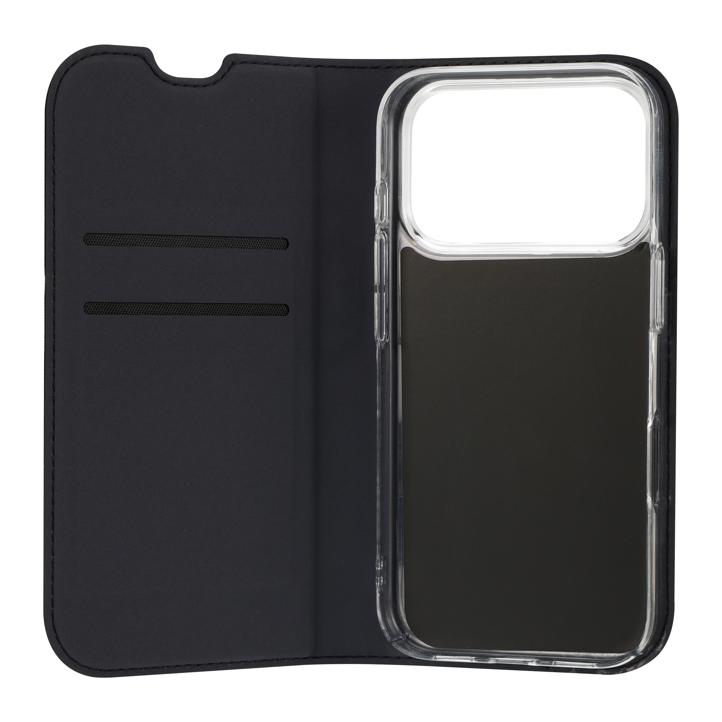 FoneKit BookCase suojakotelo, iPhone 17 Pro, musta