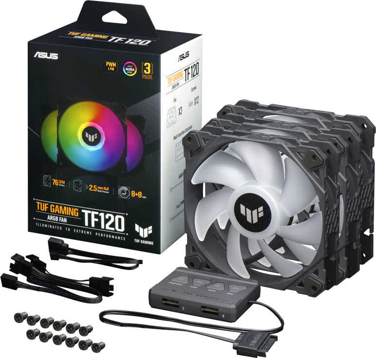Asus TUF Gaming TF 120 ARGB PWM -tuuletin, 120 mm, 3-pack